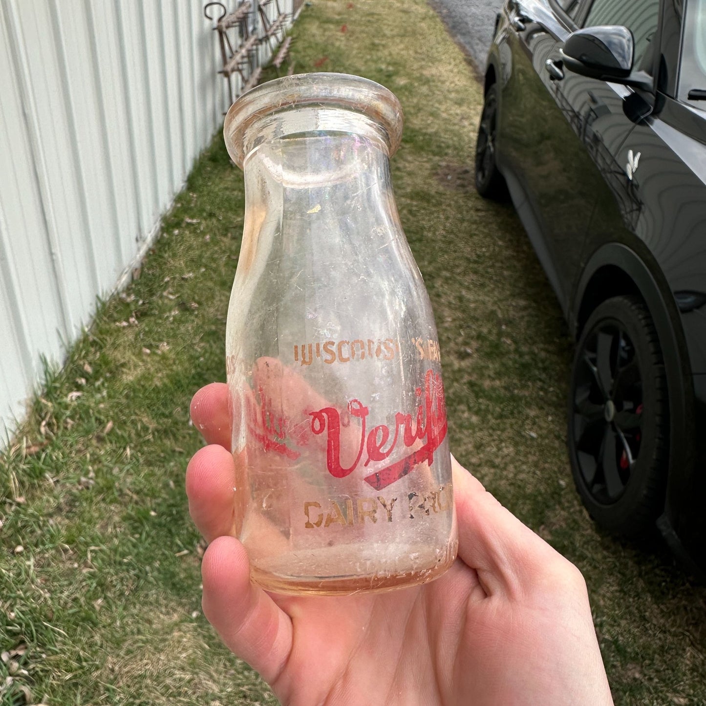 Half Pint Verifine Dairy Milk Bottle Sheboygan Fond du lac Ice Cream Wisconsin
