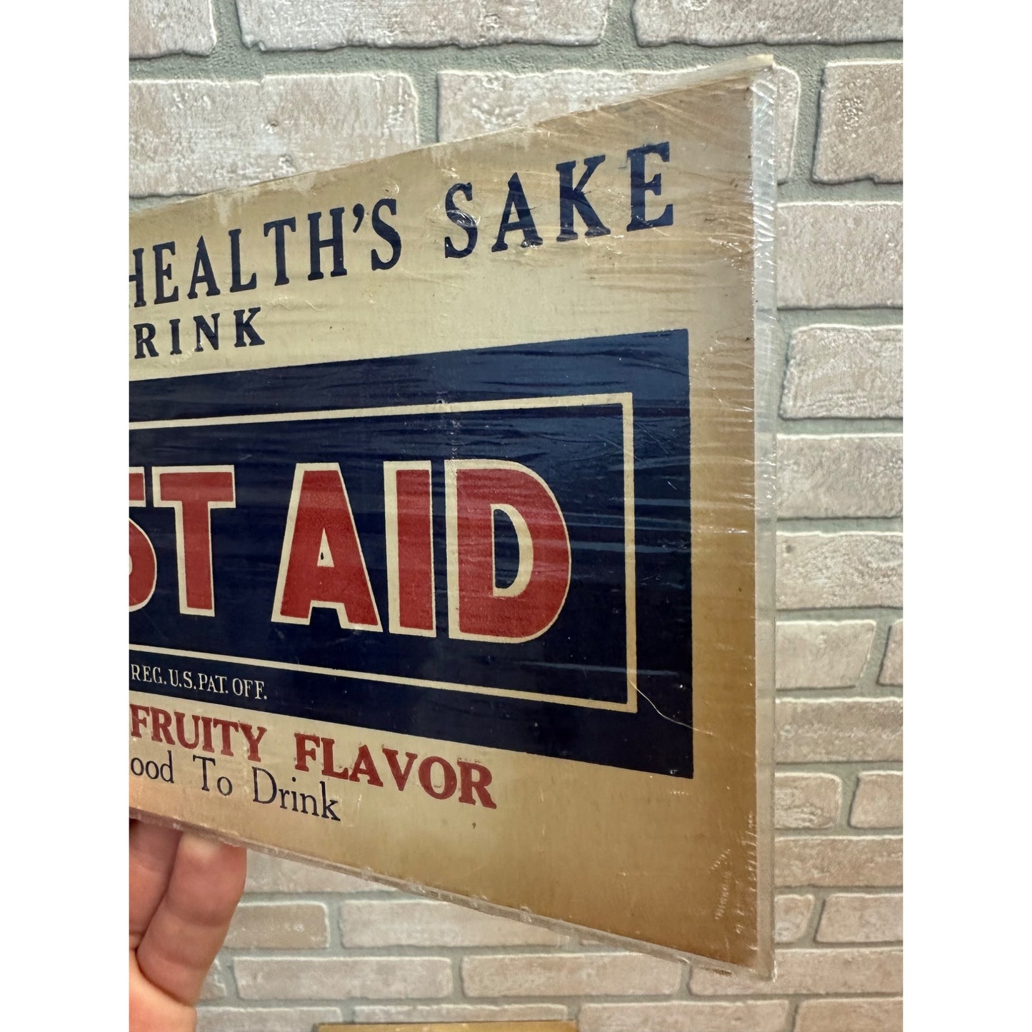 Original Vintage 1930s Drink First Aid Soda Juice Store Advertising Signs (2)