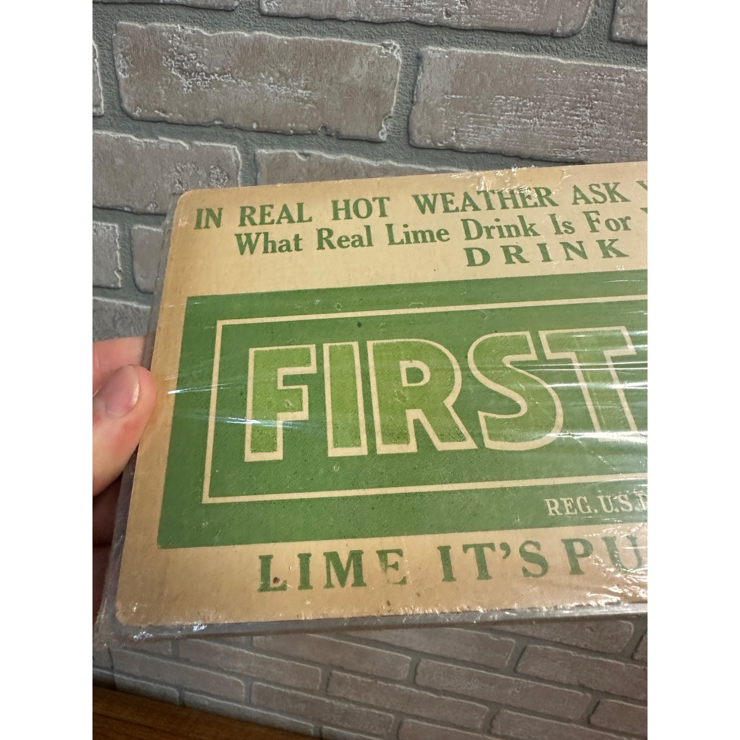 Original Vintage 1930s Drink First Aid Soda Juice Store Advertising Signs (2)