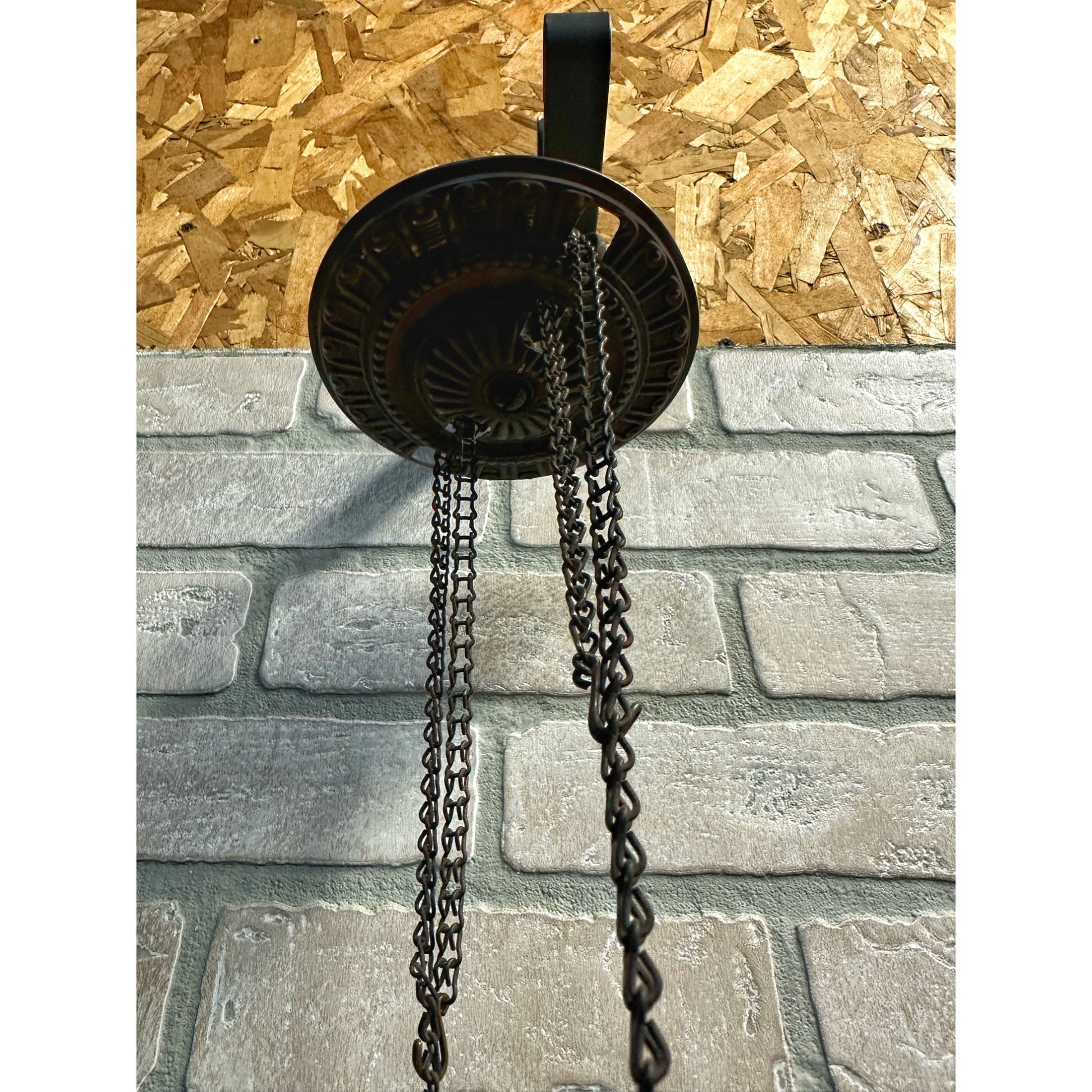 RARE Antique Victorian Blue Opalescent Shade Hanging Bradley Hubbard Oil Lamp