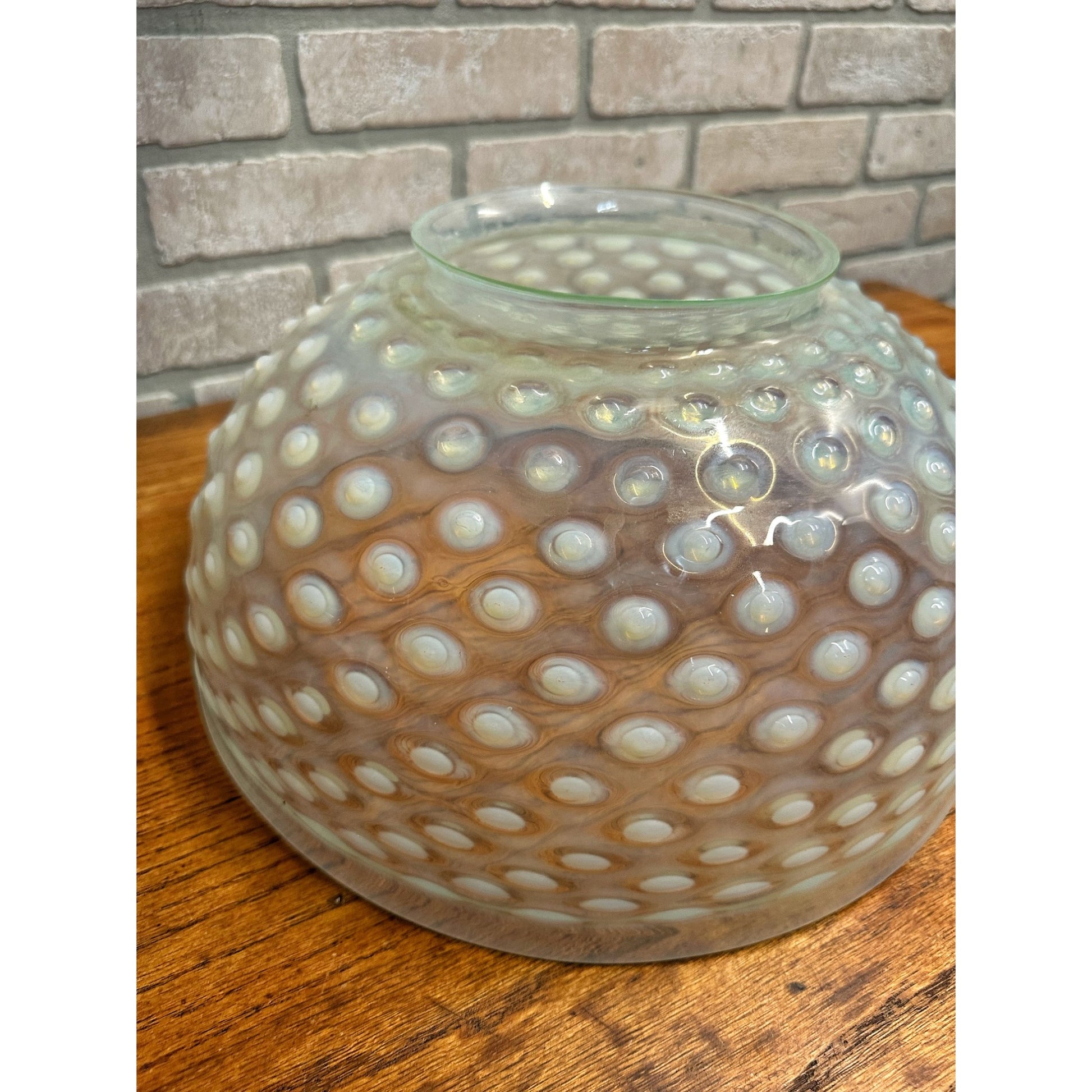 RARE Antique Victorian Blue Opalescent Shade Hanging Bradley Hubbard Oil Lamp