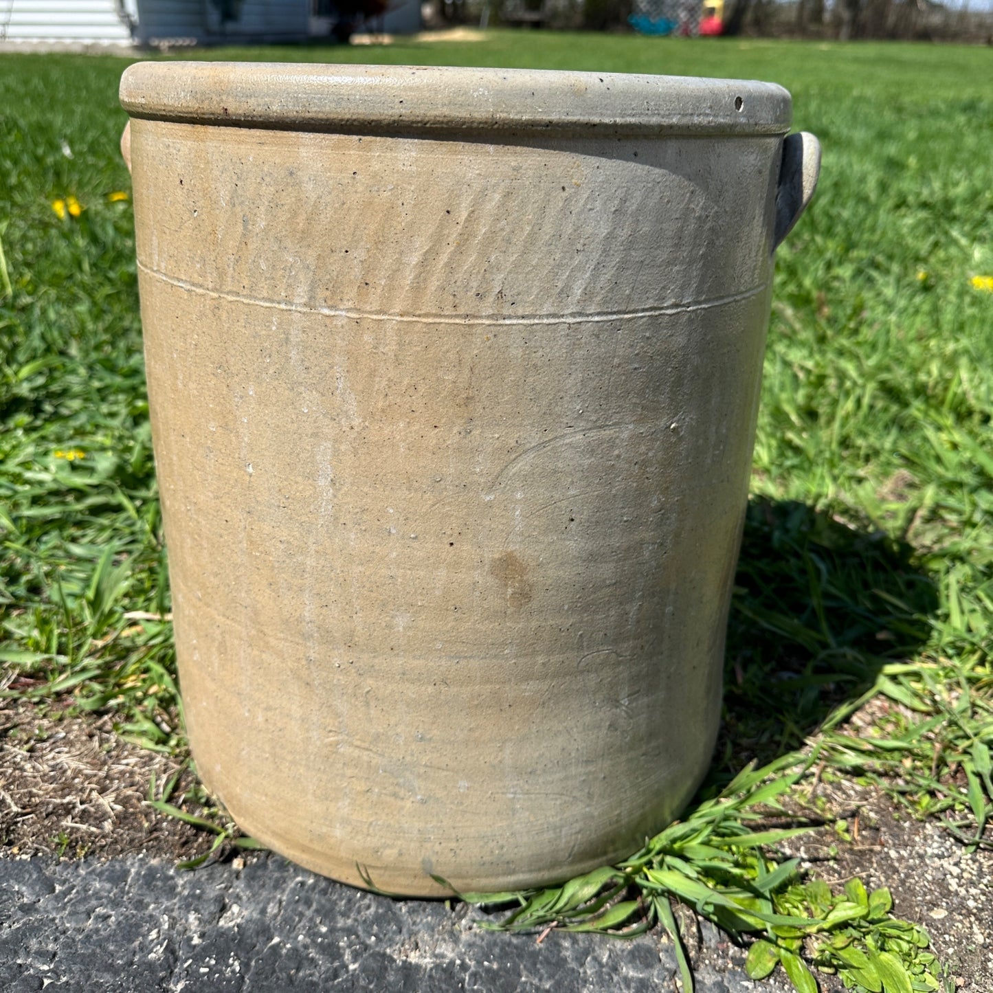 Antique 6 Gallon Hermann Milwaukee Wisconsin Stoneware Crock Salt Glaze