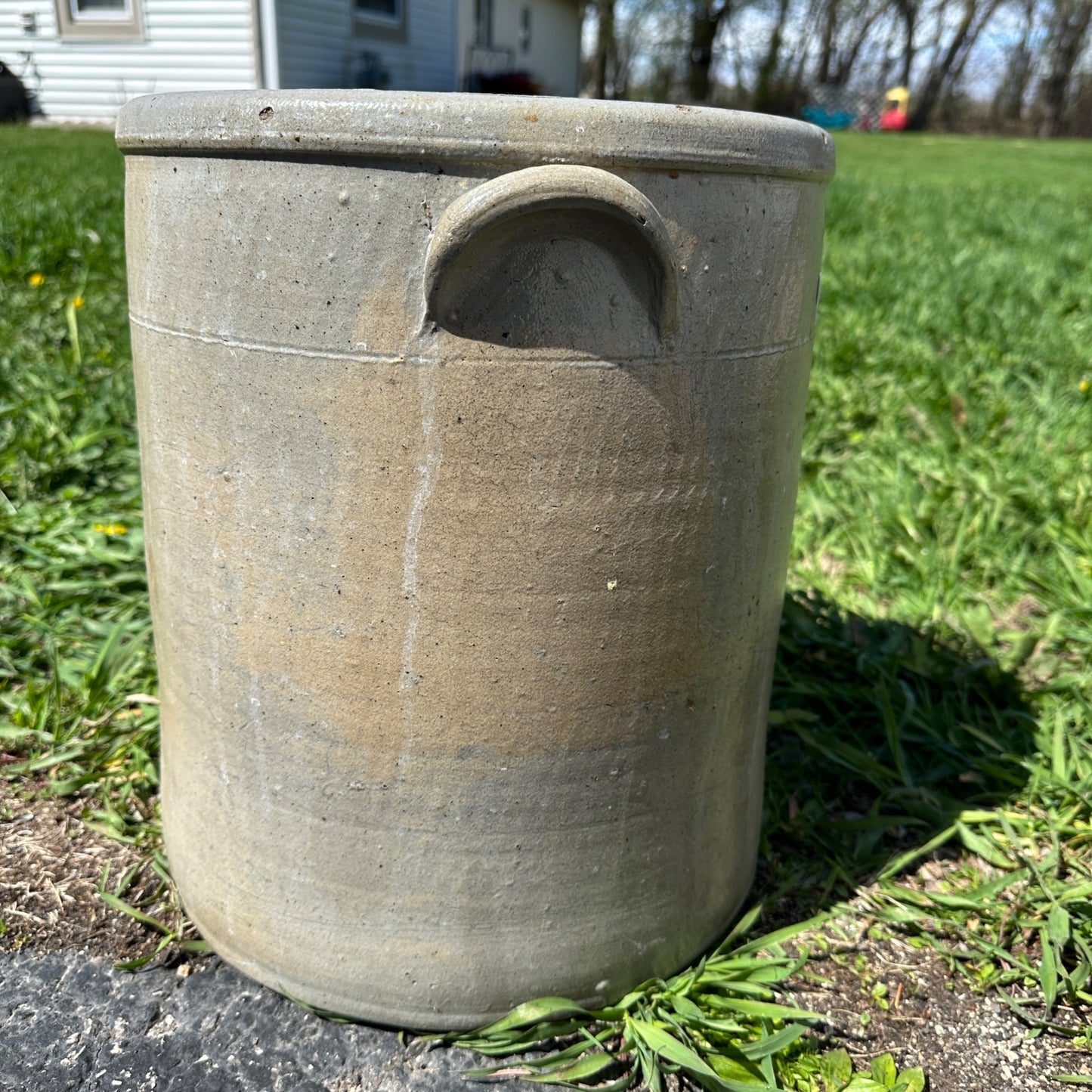 Antique 6 Gallon Hermann Milwaukee Wisconsin Stoneware Crock Salt Glaze