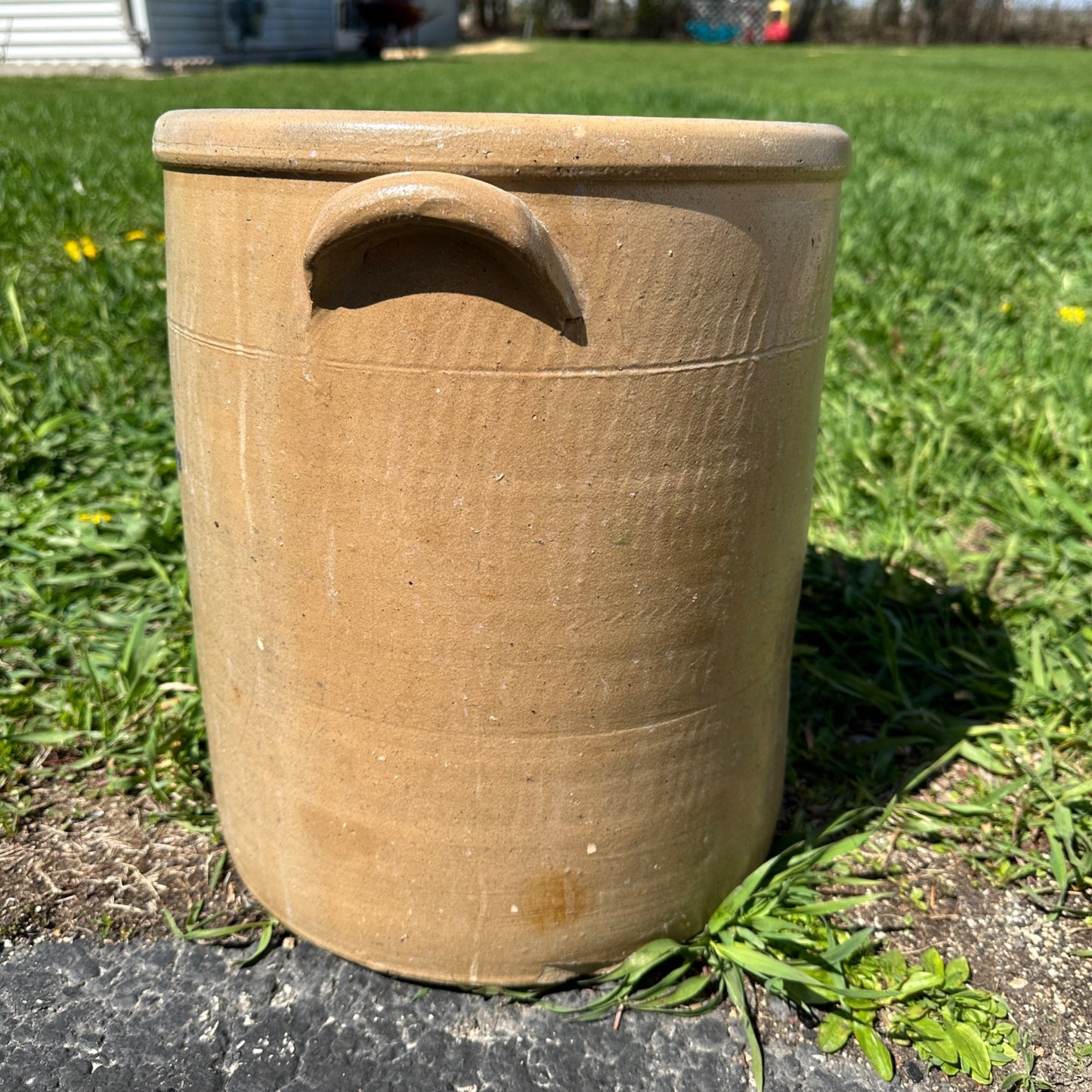 Antique 6 Gallon Hermann Milwaukee Wisconsin Stoneware Crock Salt Glaze