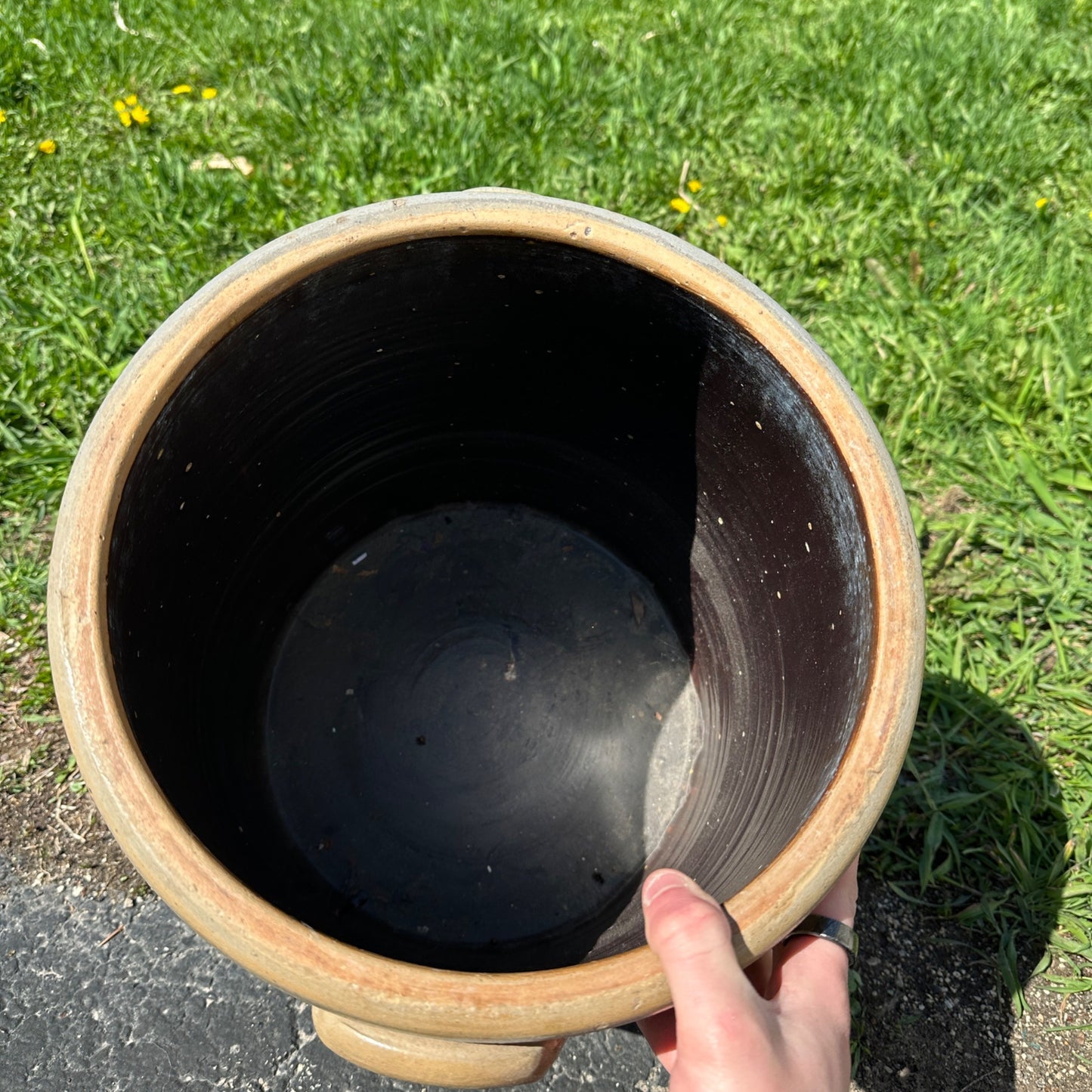 Antique 6 Gallon Hermann Milwaukee Wisconsin Stoneware Crock Salt Glaze