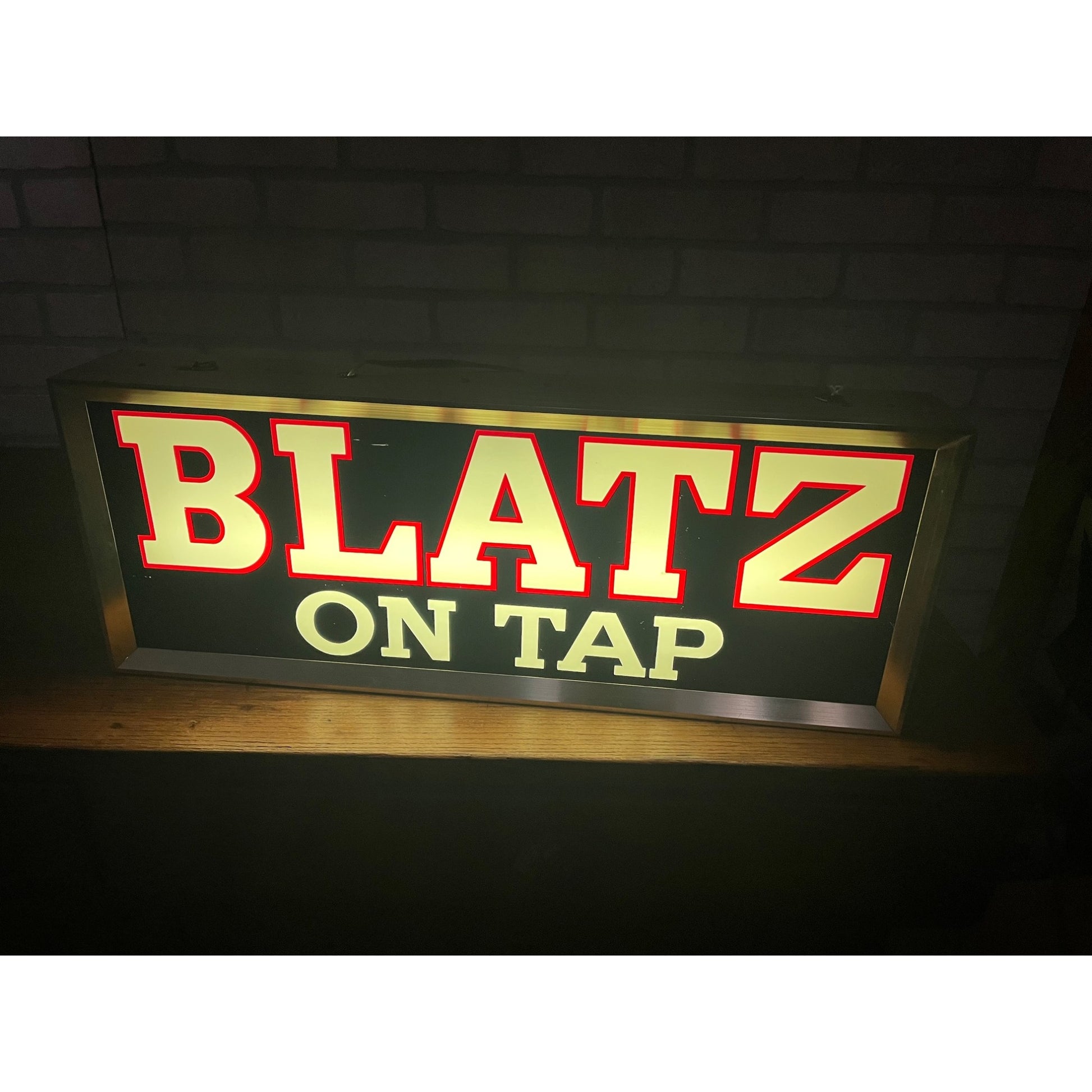 Vintage Blatz on Tap Beer Lighted Hanging Bar Sign
