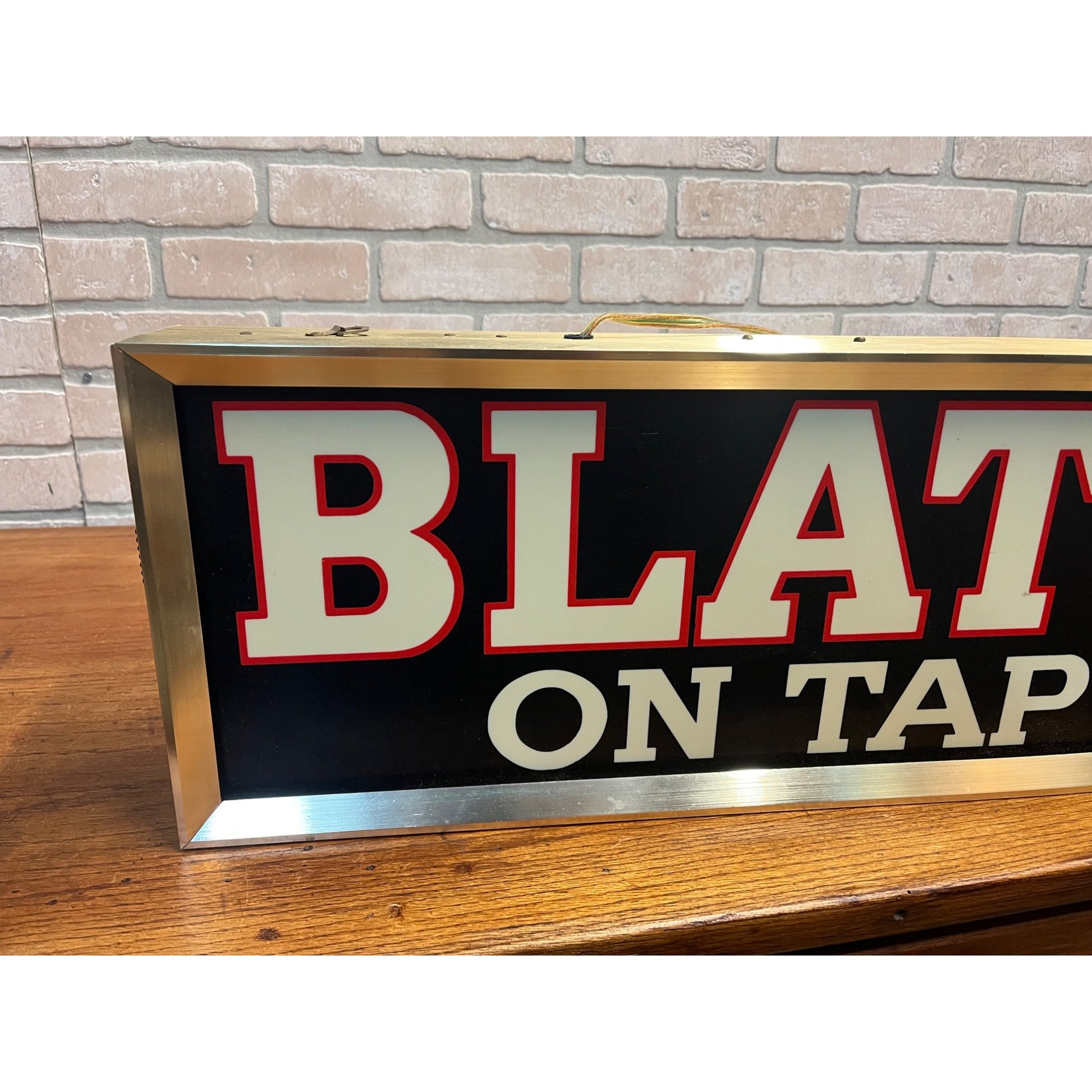 Vintage Blatz on Tap Beer Lighted Hanging Bar Sign