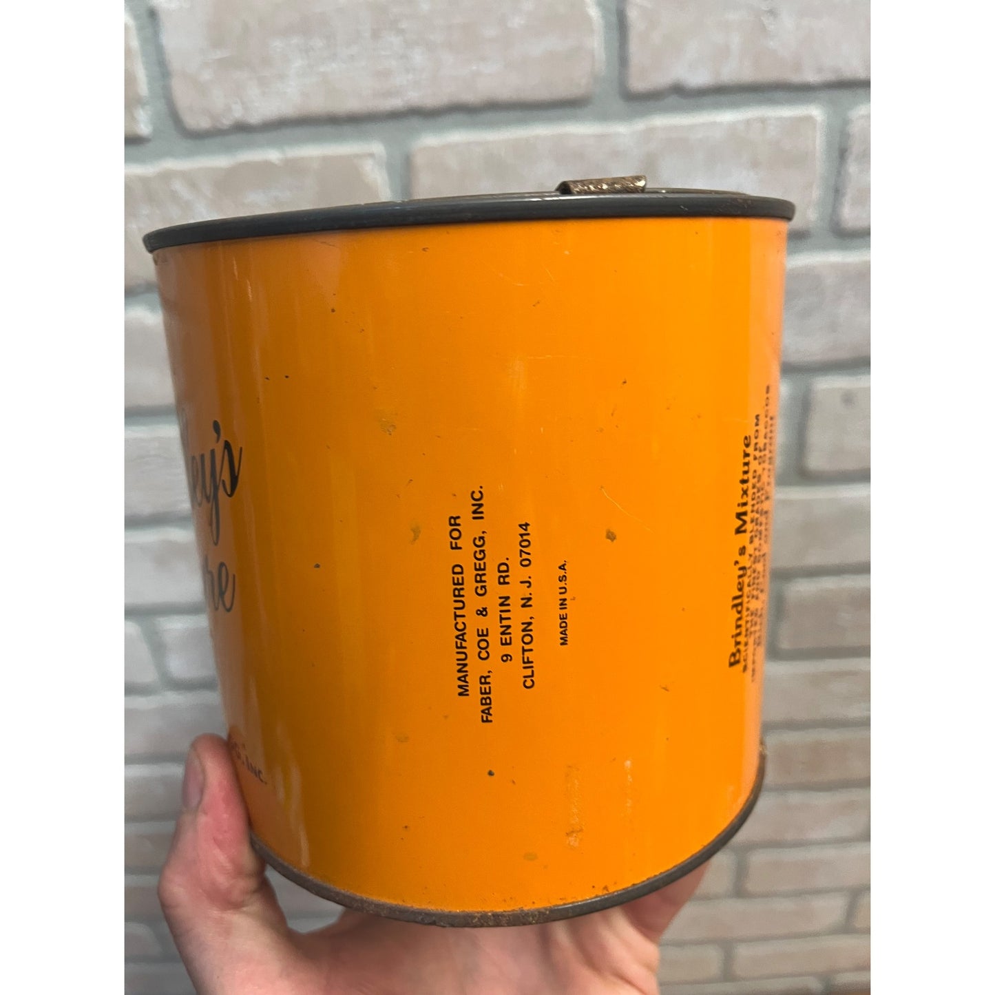 Vintage Brindley's Mixture Pipe Tobacco Tin Faber, Coe & Gregg, Inc. Empty