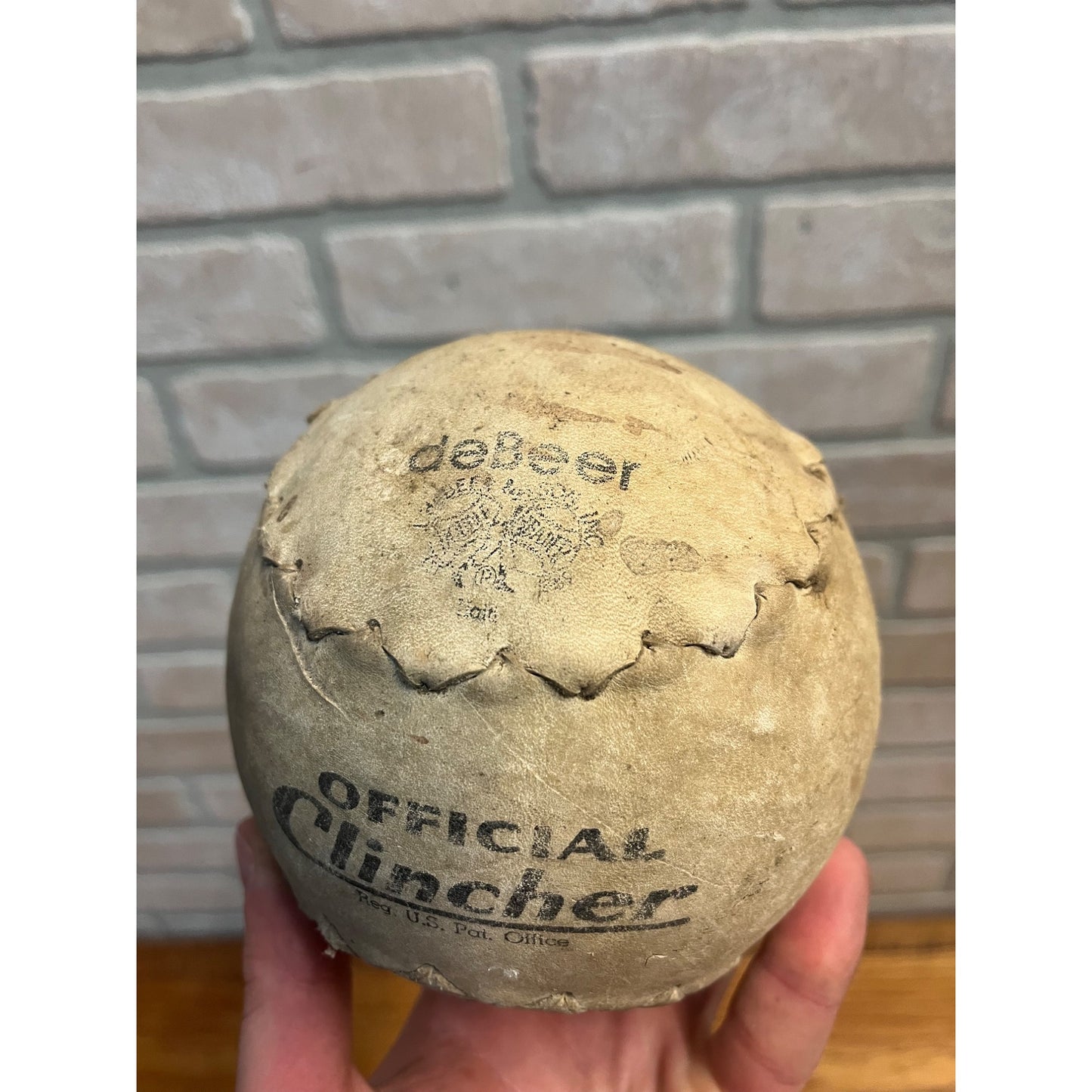Old Softball Official Clincher DeBeer and Son Antique Ball Vintage Collectible