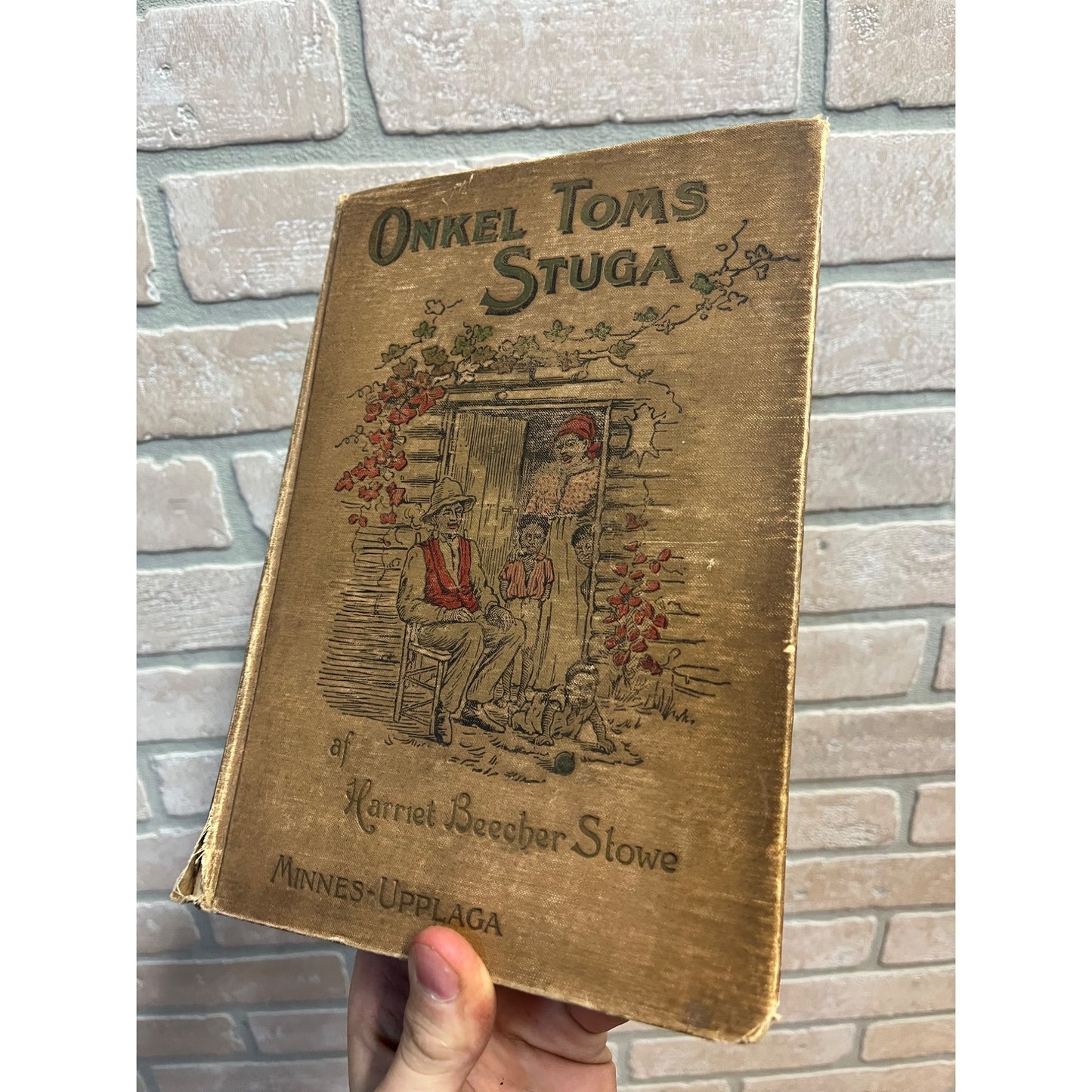 1897 Swedish Onkel Tom's Stuga Beecher Stowe Hardcover Book Antique Vintage