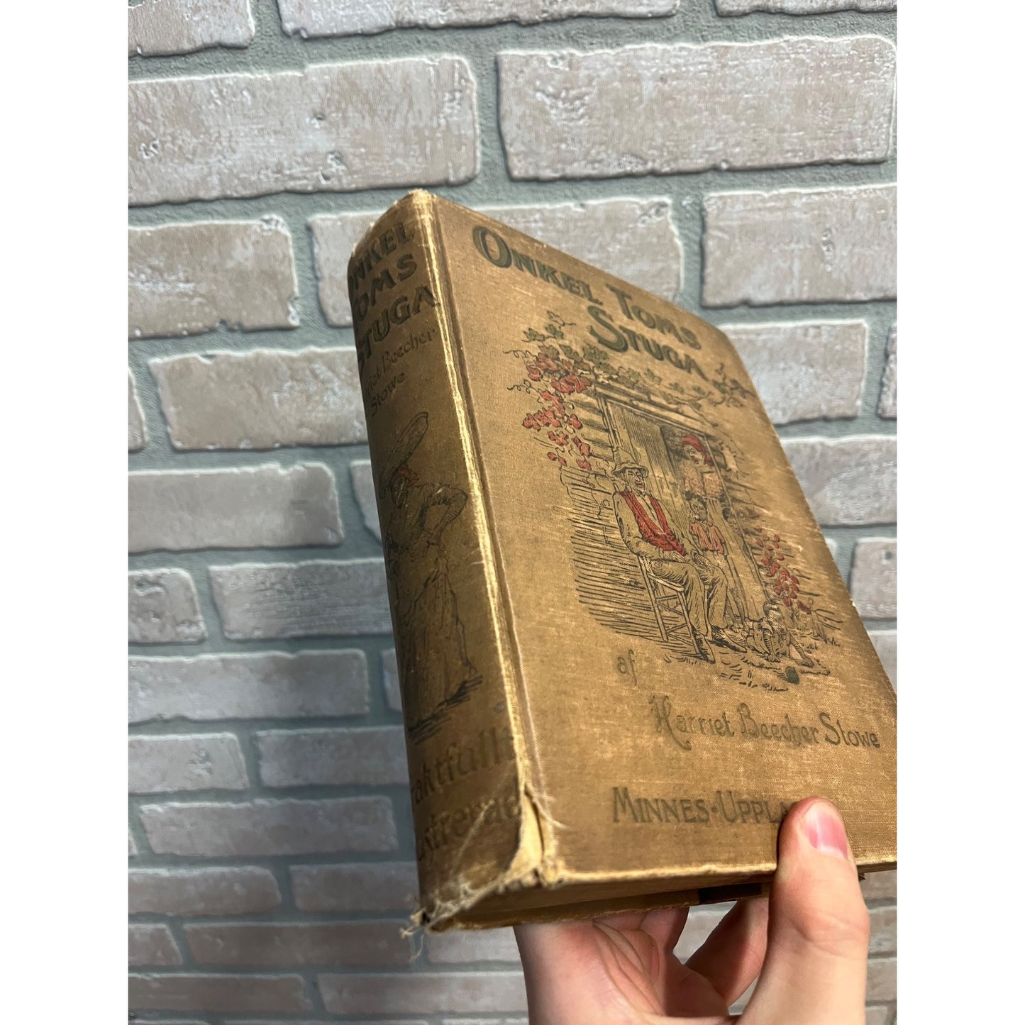 1897 Swedish Onkel Tom's Stuga Beecher Stowe Hardcover Book Antique Vintage