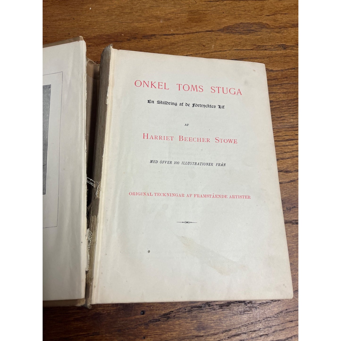 1897 Swedish Onkel Tom's Stuga Beecher Stowe Hardcover Book Antique Vintage