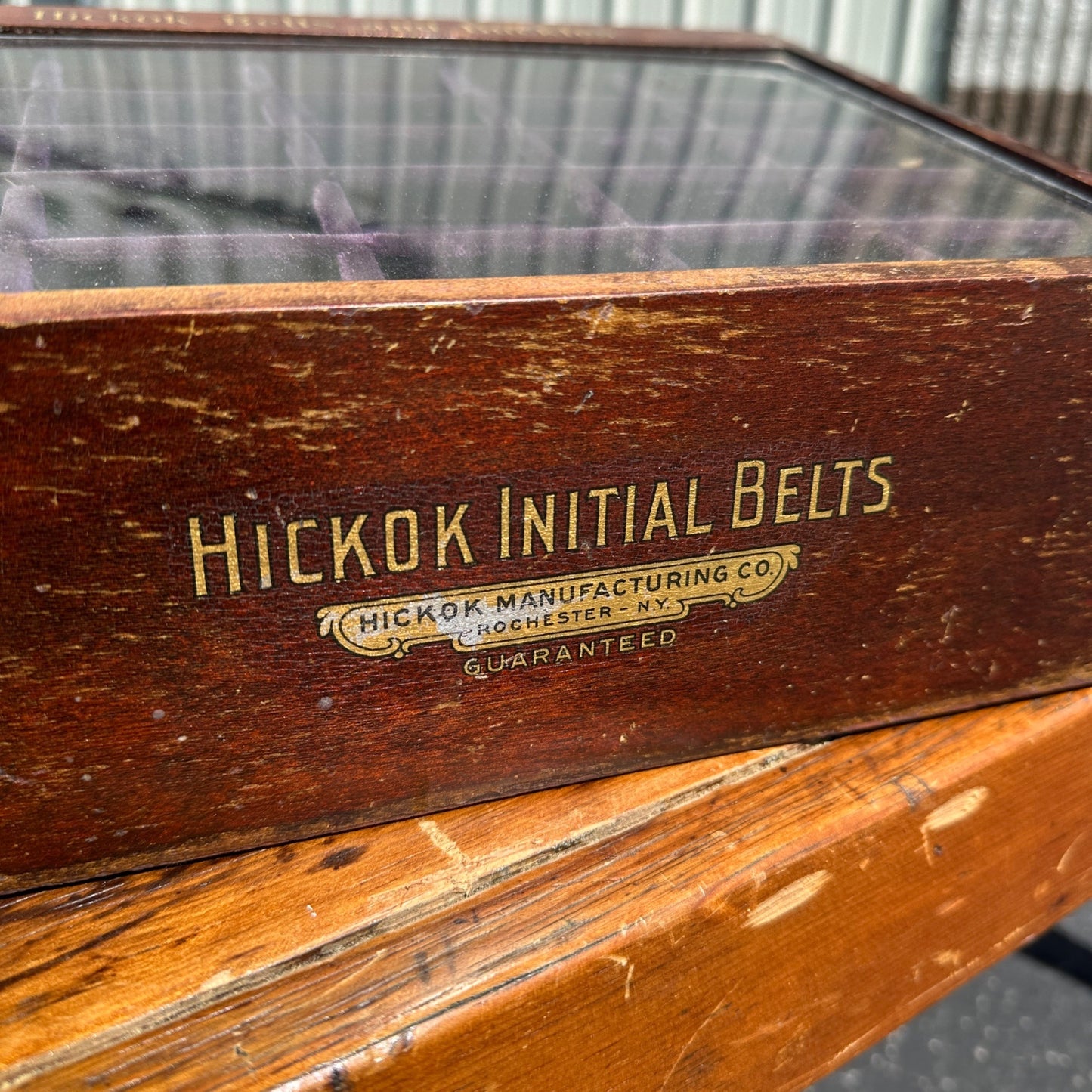Original Vintage Hickok Initial Belts & Buckles General Store Display Advertising Case