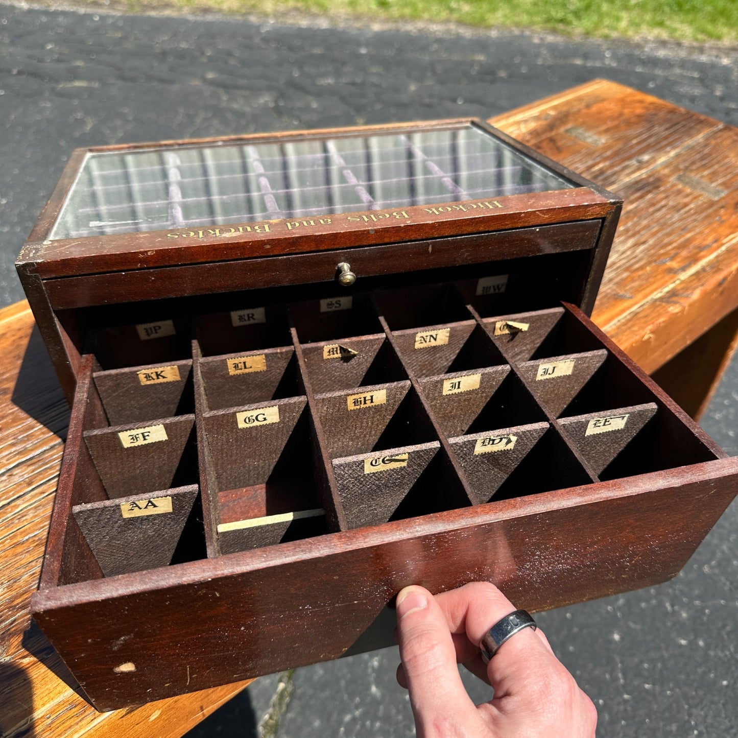 Original Vintage Hickok Initial Belts & Buckles General Store Display Advertising Case