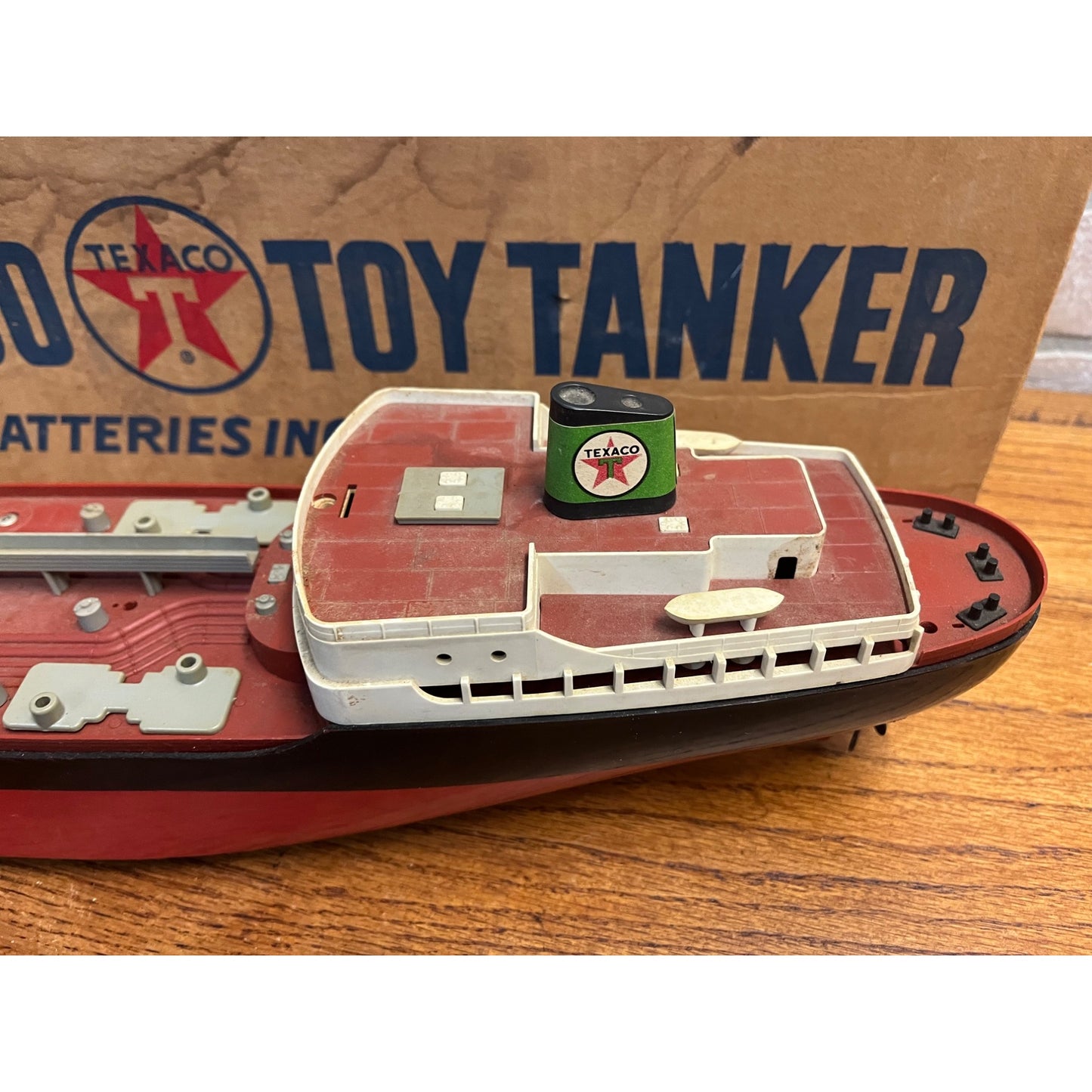 Vintage 1960s SS Texaco North Dakota Oil Tanker Ship Model Toy Original Box