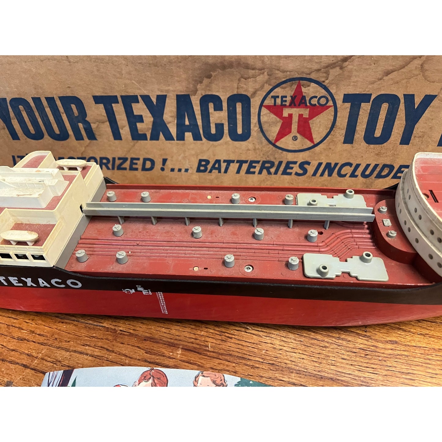 Vintage 1960s SS Texaco North Dakota Oil Tanker Ship Model Toy Original Box