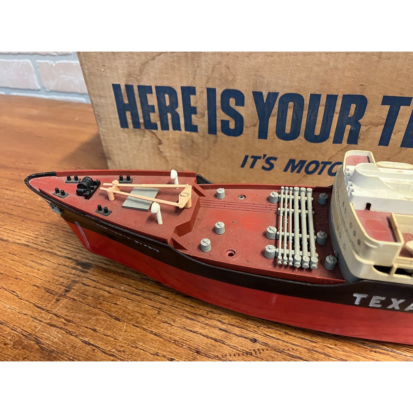 Vintage 1960s SS Texaco North Dakota Oil Tanker Ship Model Toy Original Box