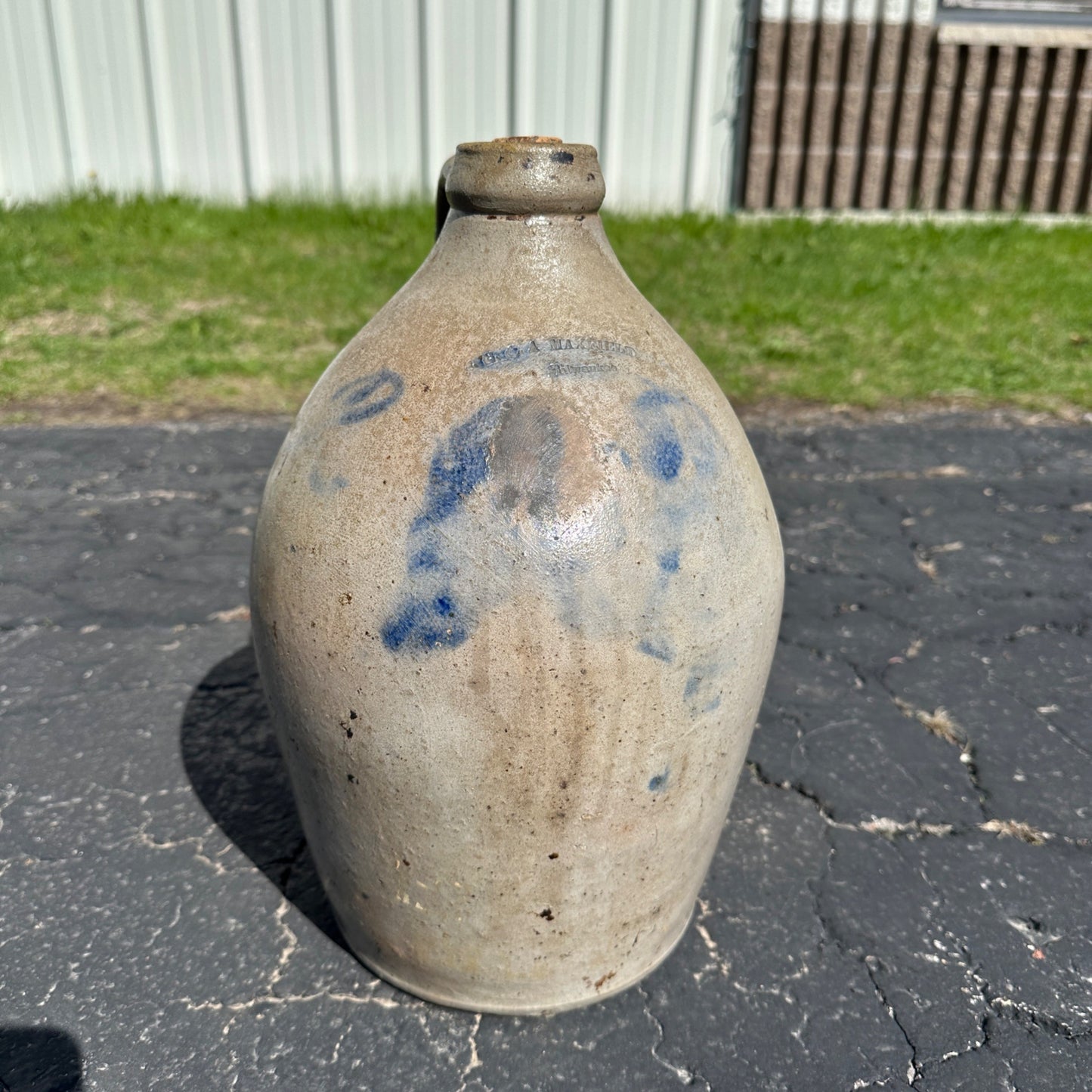 Antique Maxfield Milwaukee Wisconsin Stoneware Jug Salt Glaze