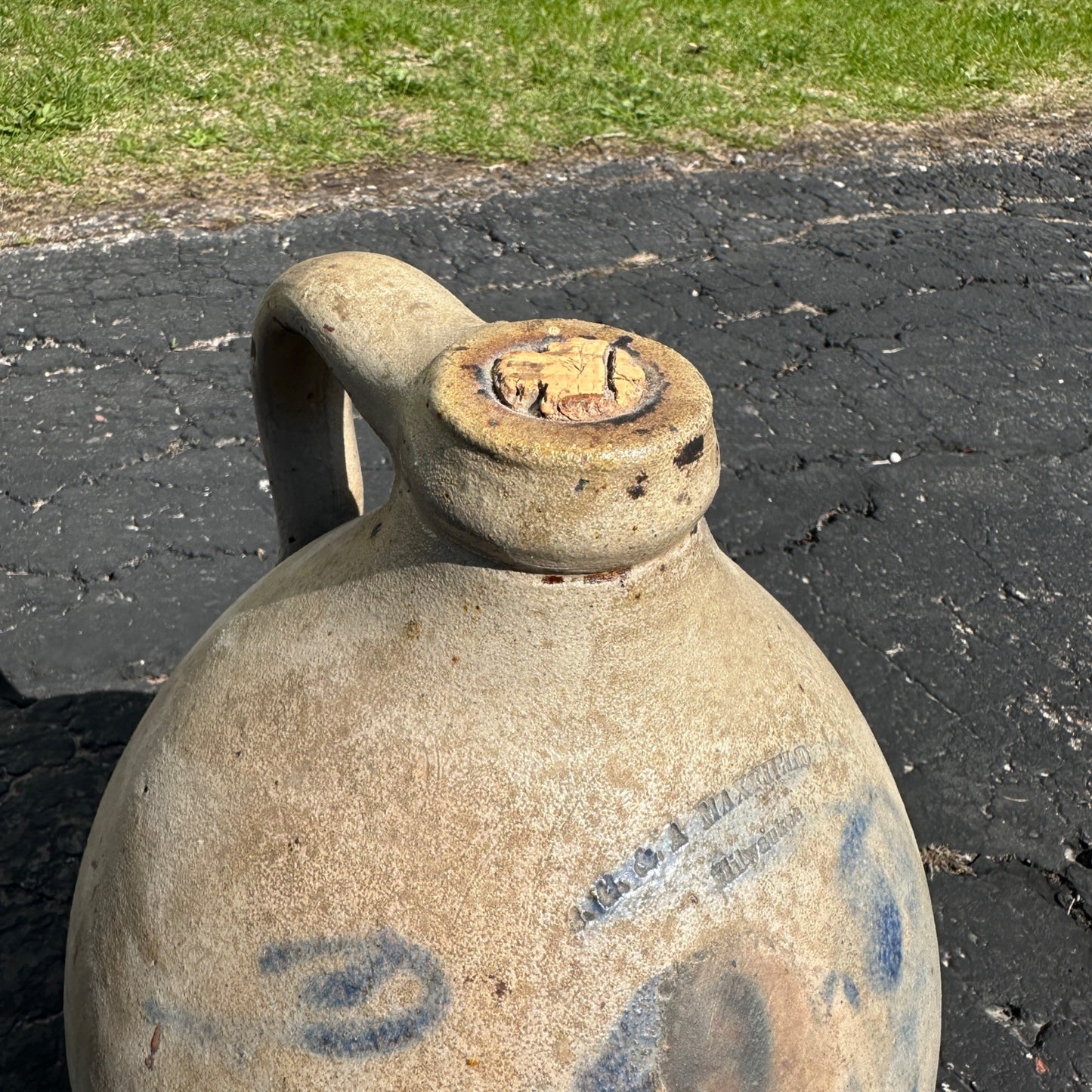 Antique Maxfield Milwaukee Wisconsin Stoneware Jug Salt Glaze