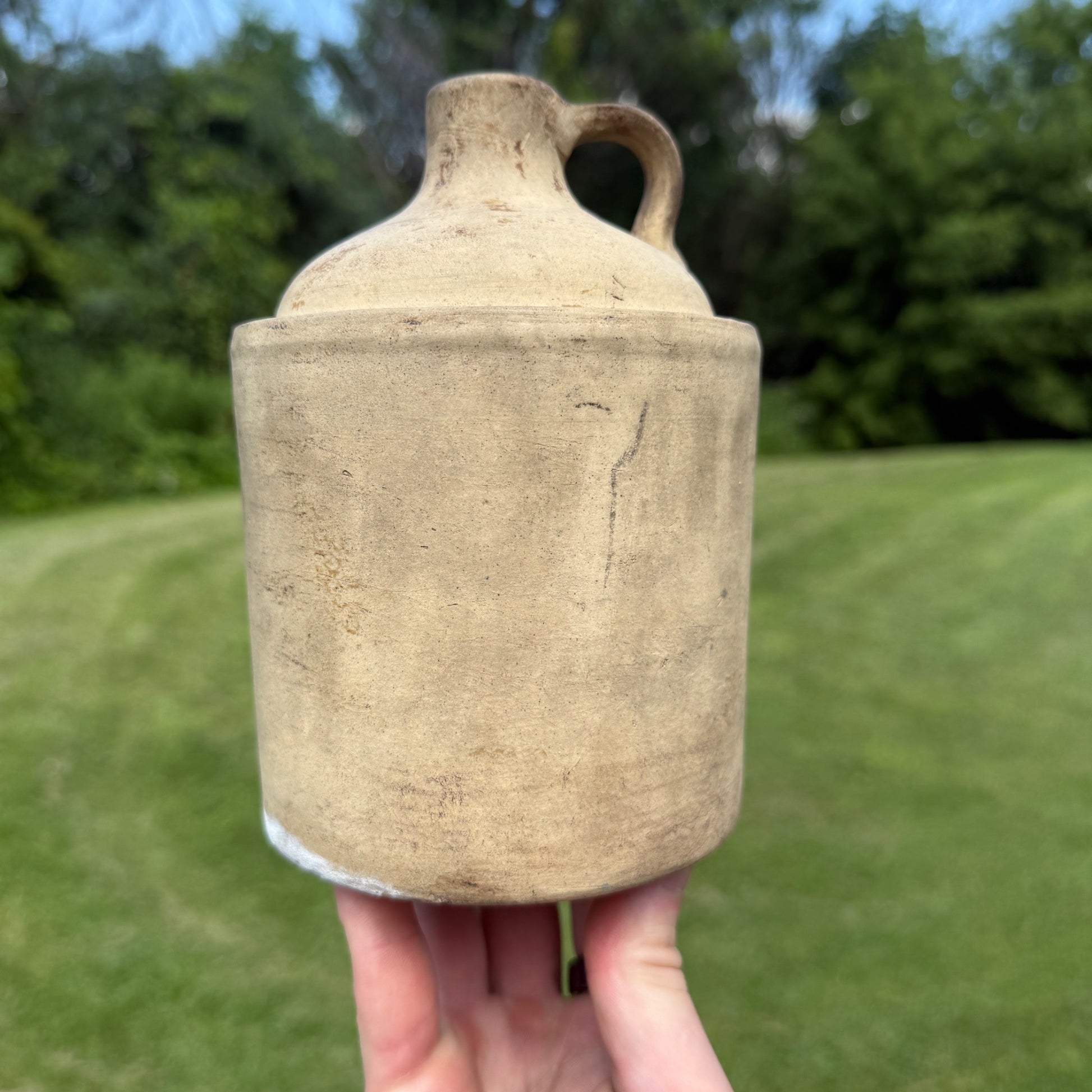 Antique Small Quart Pipsqueak Stoneware Whiskey Moonshine Jug Unglazed