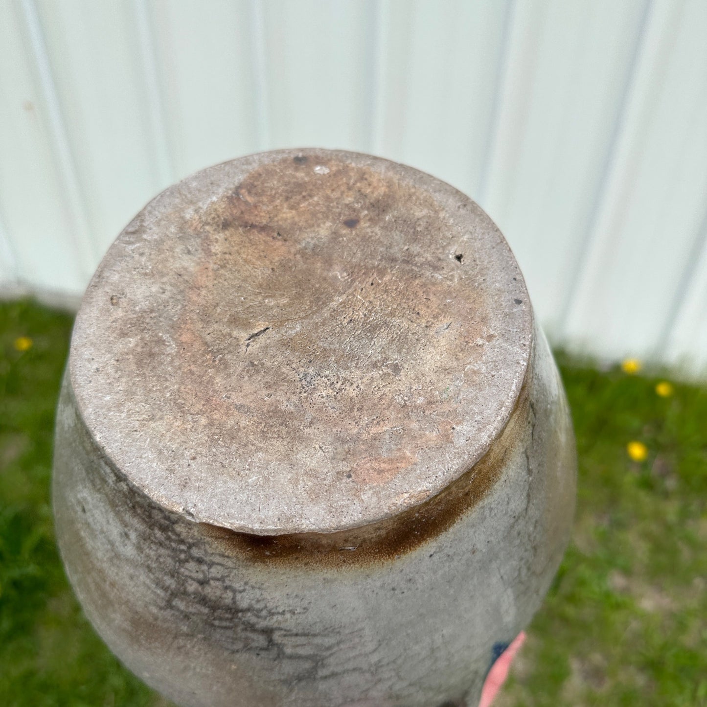 Antique 2 Ohio Valley Region Stoneware Crock Cobalt Decorated Pot Planter