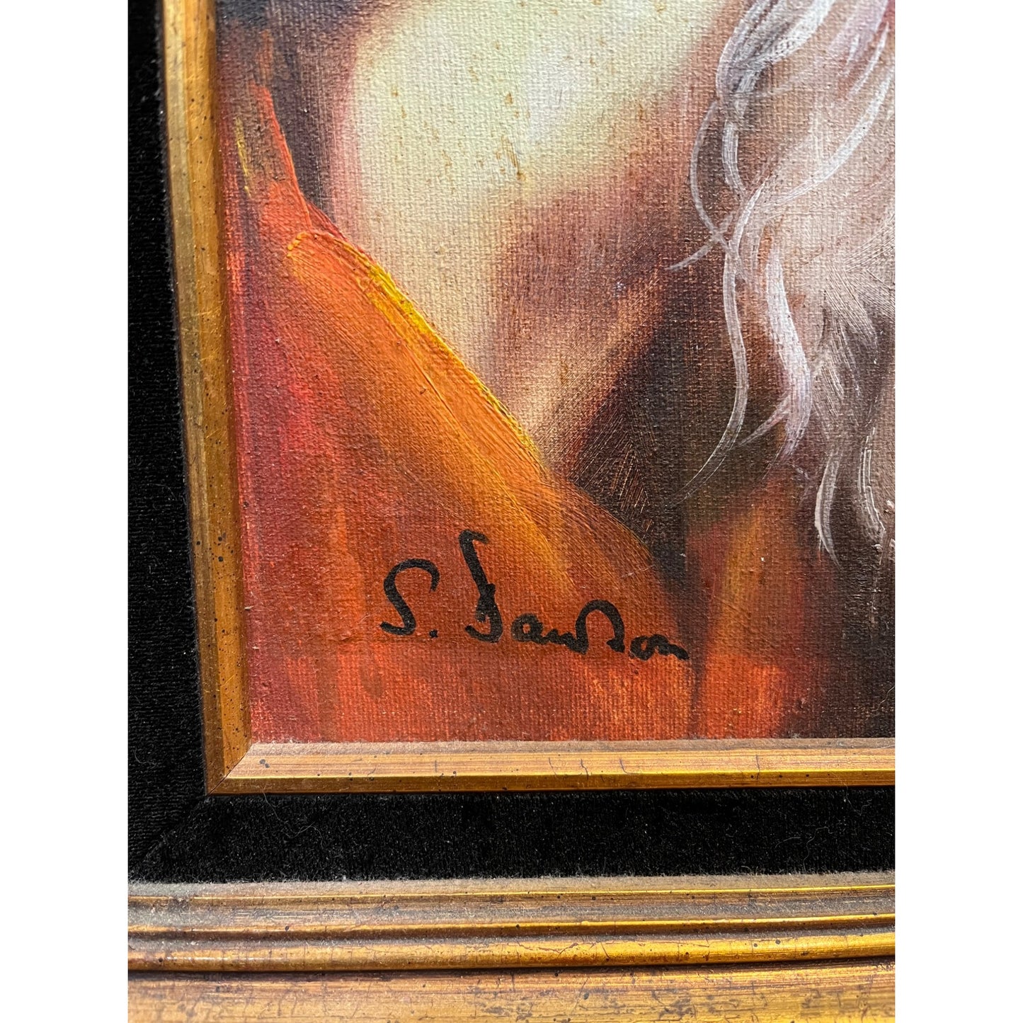 Antique Septimus Dawson English Oil Painting of Old Man Moses? Da Vinci?