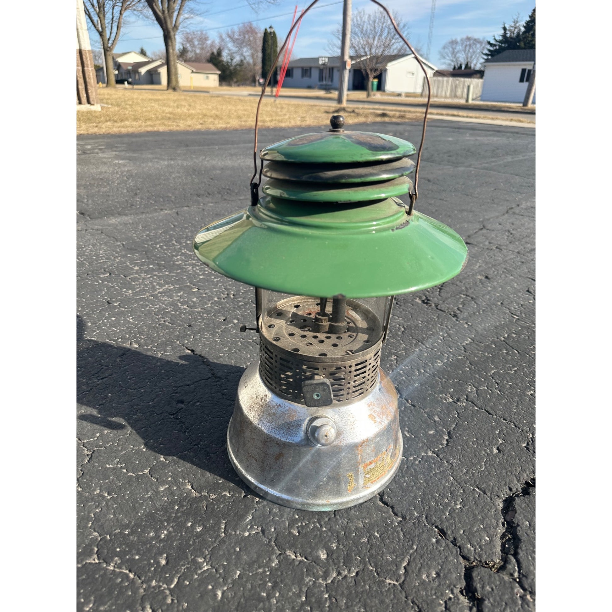 RARE Vintage Akron Lamp Lantern Model 134G Montgomery Ward Co.