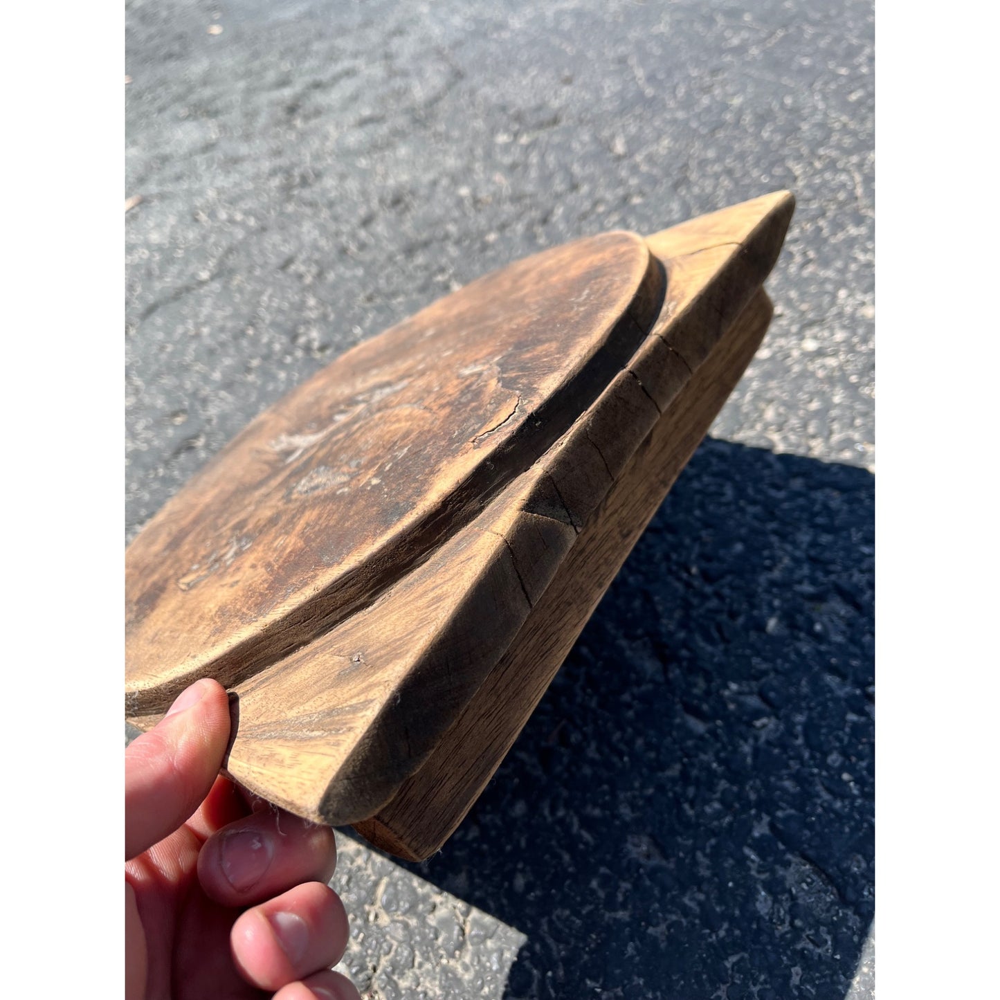 Antique Primitive 1800s Wooden Butcher Block Cutting Board w/ Wood Mallet OOAK