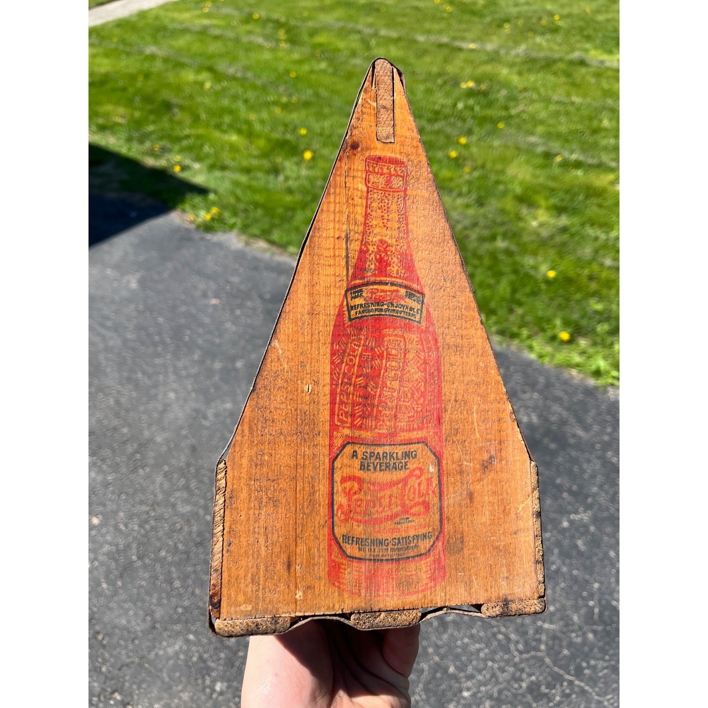 Vintage 1940s Wooden Pepsi Cola Double Dot Six Soda Bottle Carrier