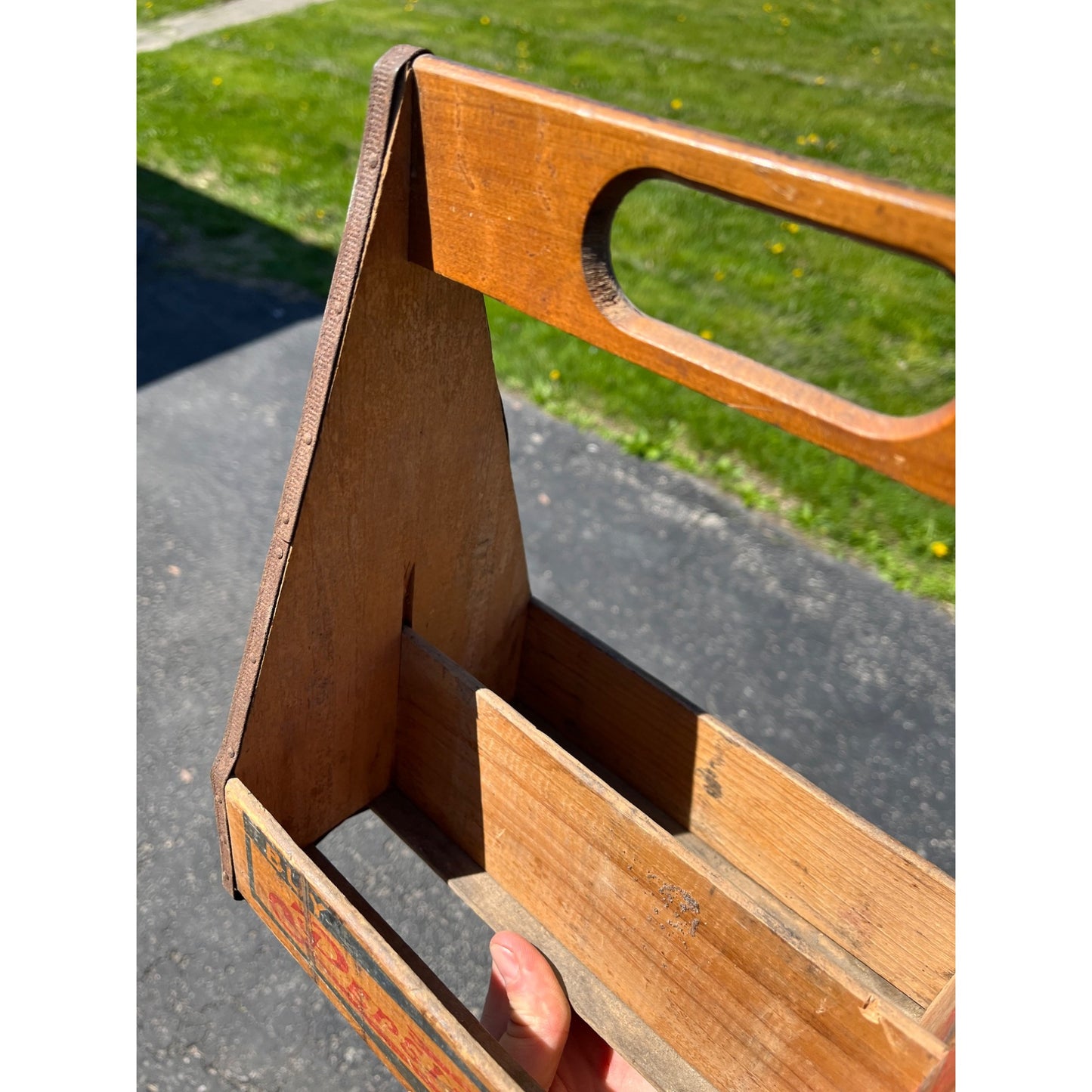 Vintage 1940s Wooden Pepsi Cola Double Dot Six Soda Bottle Carrier