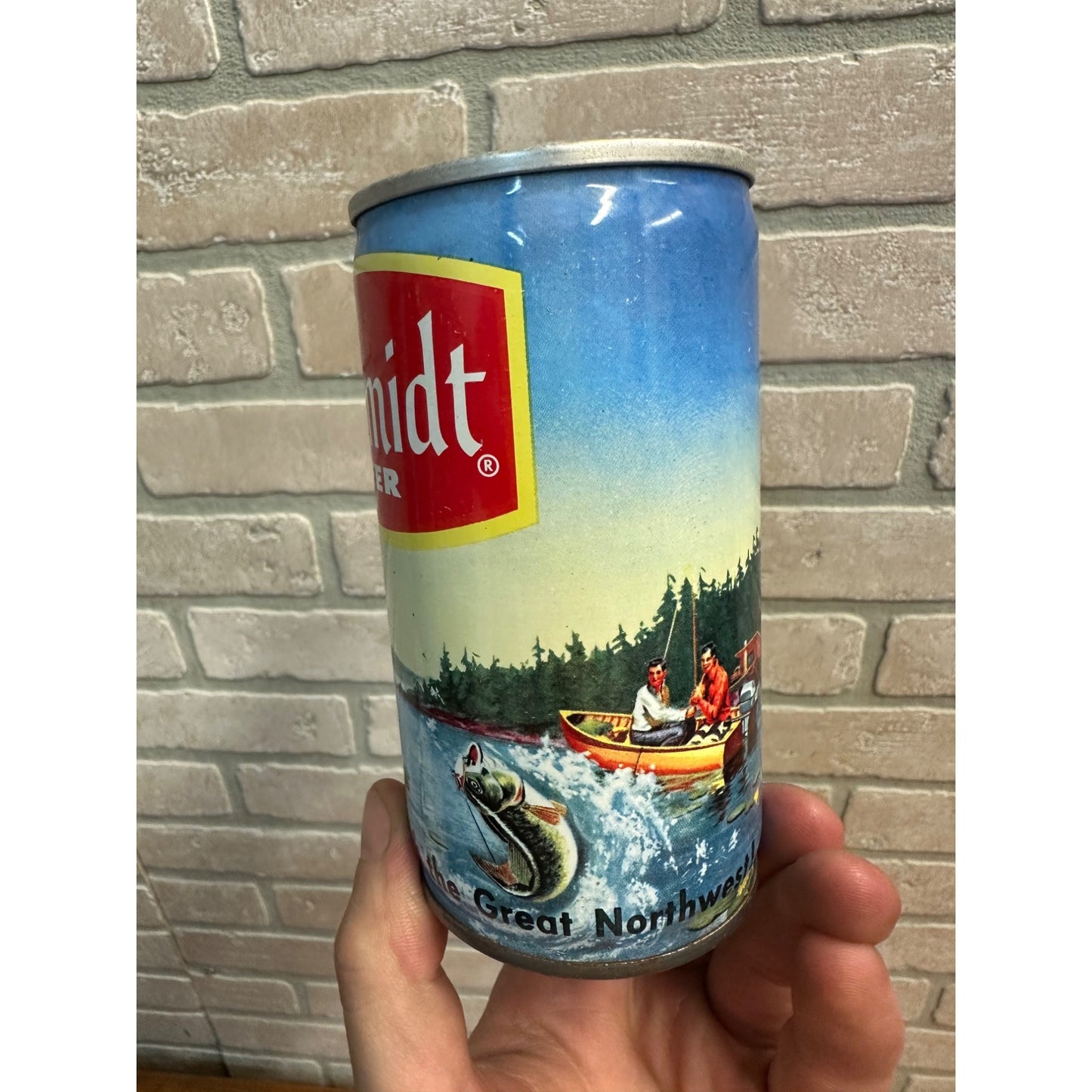 Schmidt Beer Outdoor Fishing-Canoe-Indian Beer Can G. Heileman