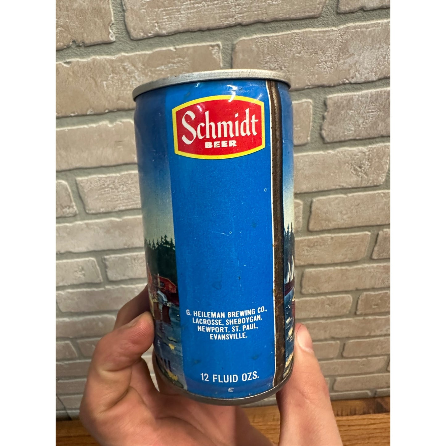 Schmidt Beer Outdoor Fishing-Canoe-Indian Beer Can G. Heileman