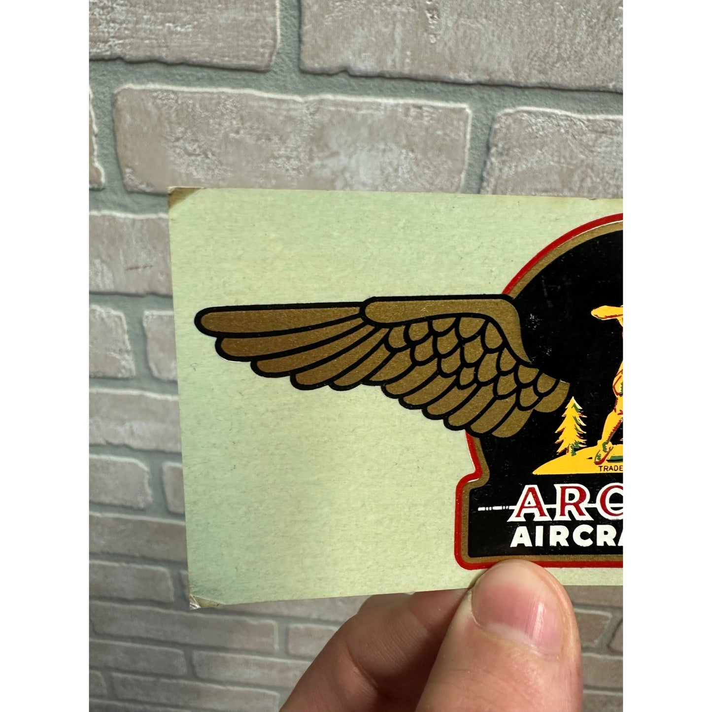 Vintage ARCHER AIRCRAFT OIL Decal Sticker Label Window Sign ORIGINAL Palm Bros