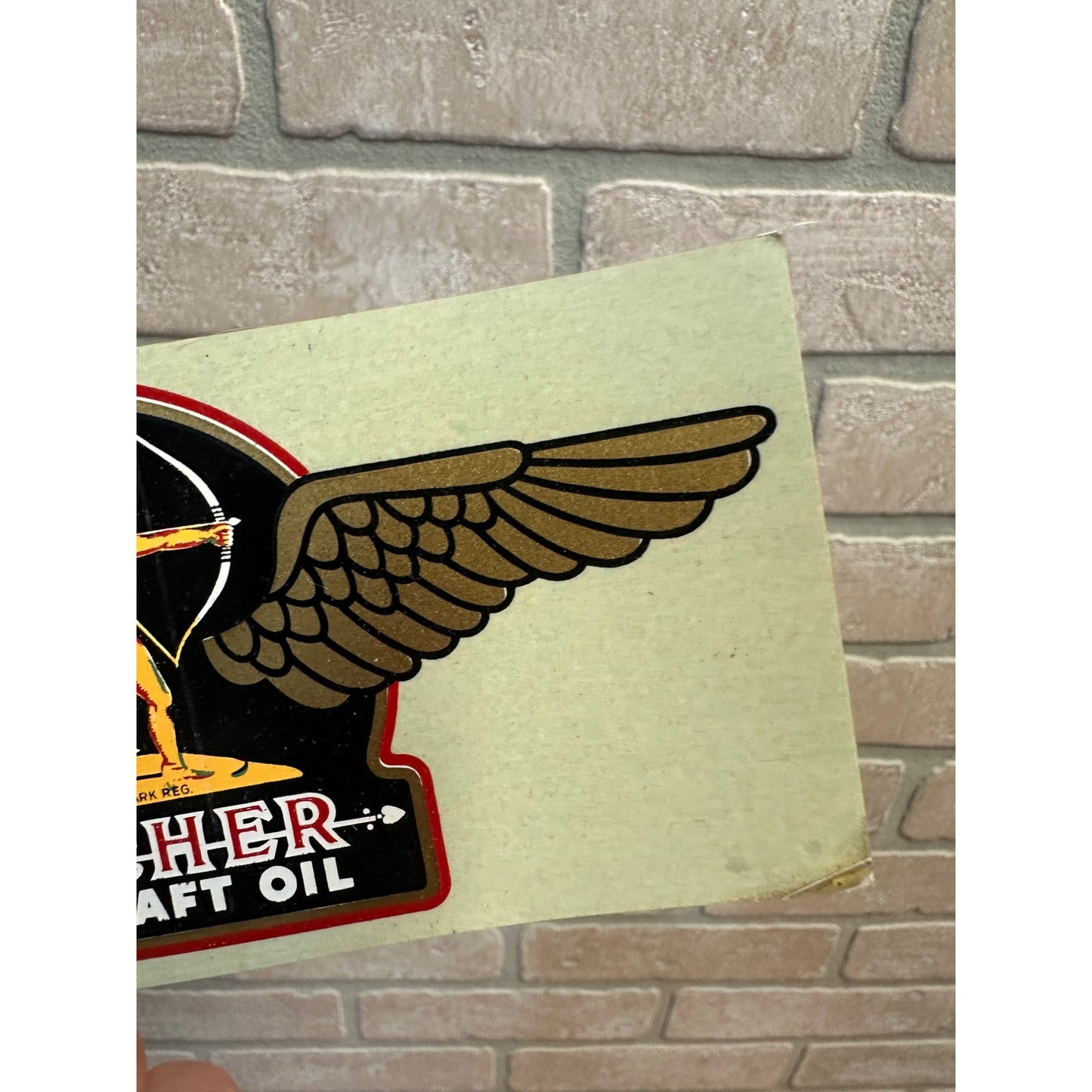Vintage ARCHER AIRCRAFT OIL Decal Sticker Label Window Sign ORIGINAL Palm Bros