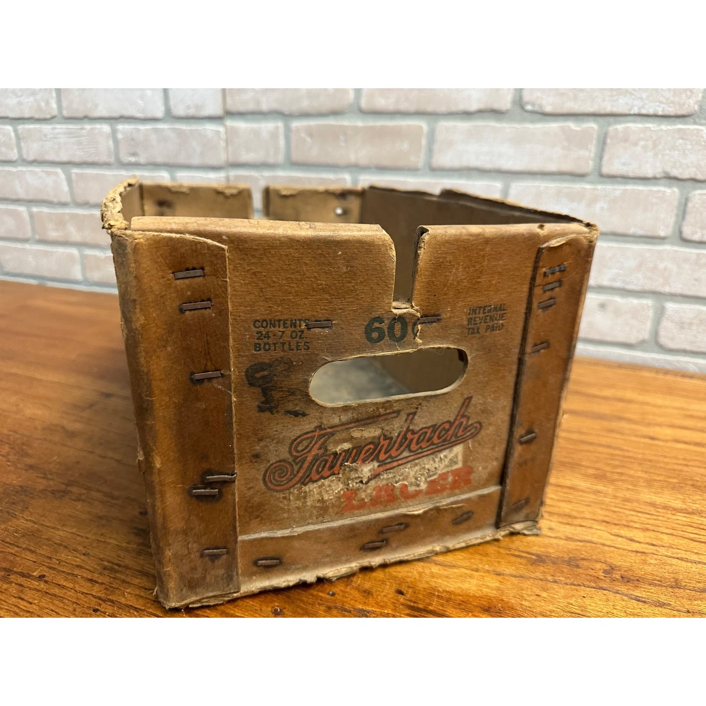Vintage Fauerbach Lager Beer 7oz Bottle Crate Box Cardboard Madison Wis IRTP