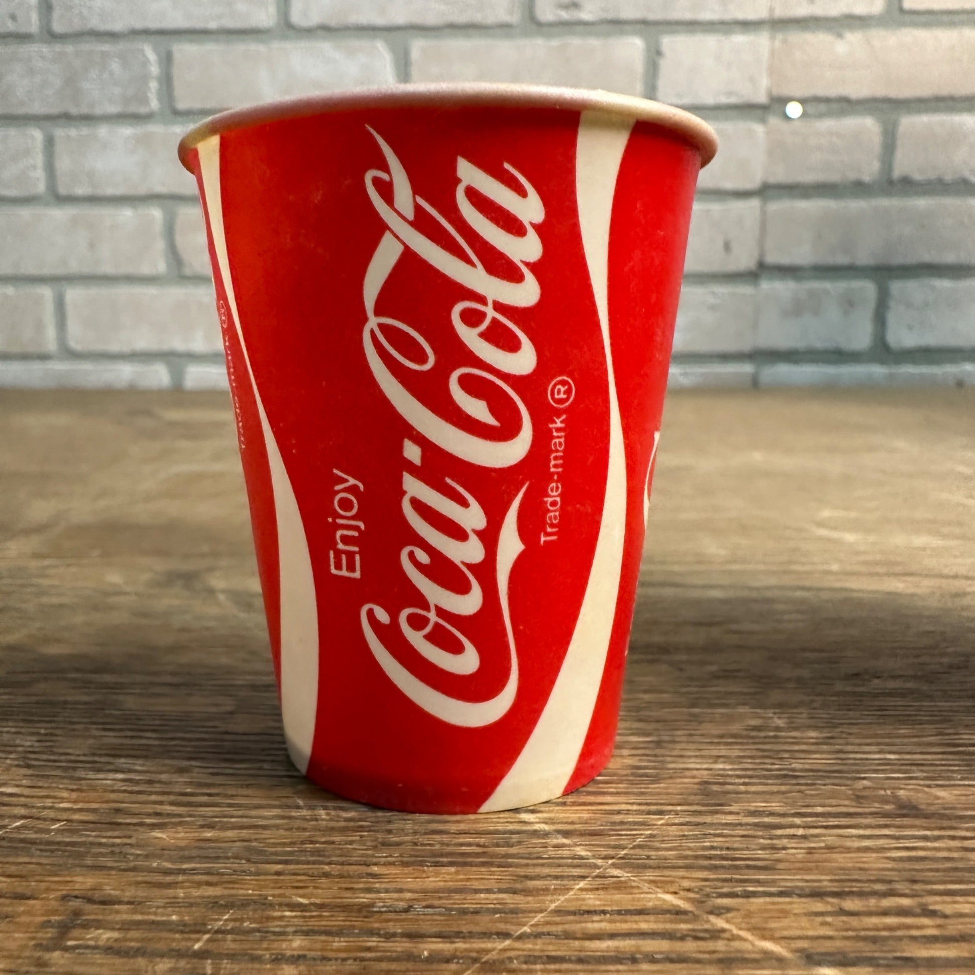 Vintage 4oz Enjoy Classic Coca Cola Sample Coke Promo Paper Wax Cup Soda Dixie