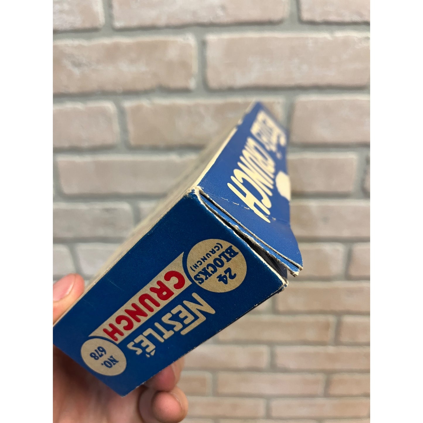 Vintage 1940s Nestle's Crunch Candy Bar Empty Cardboard Display Box