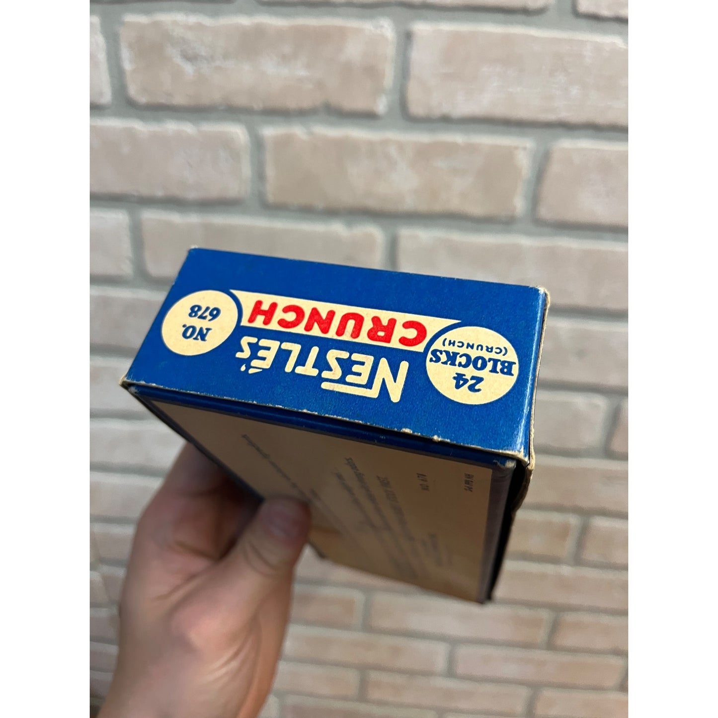 Vintage 1940s Nestle's Crunch Candy Bar Empty Cardboard Display Box