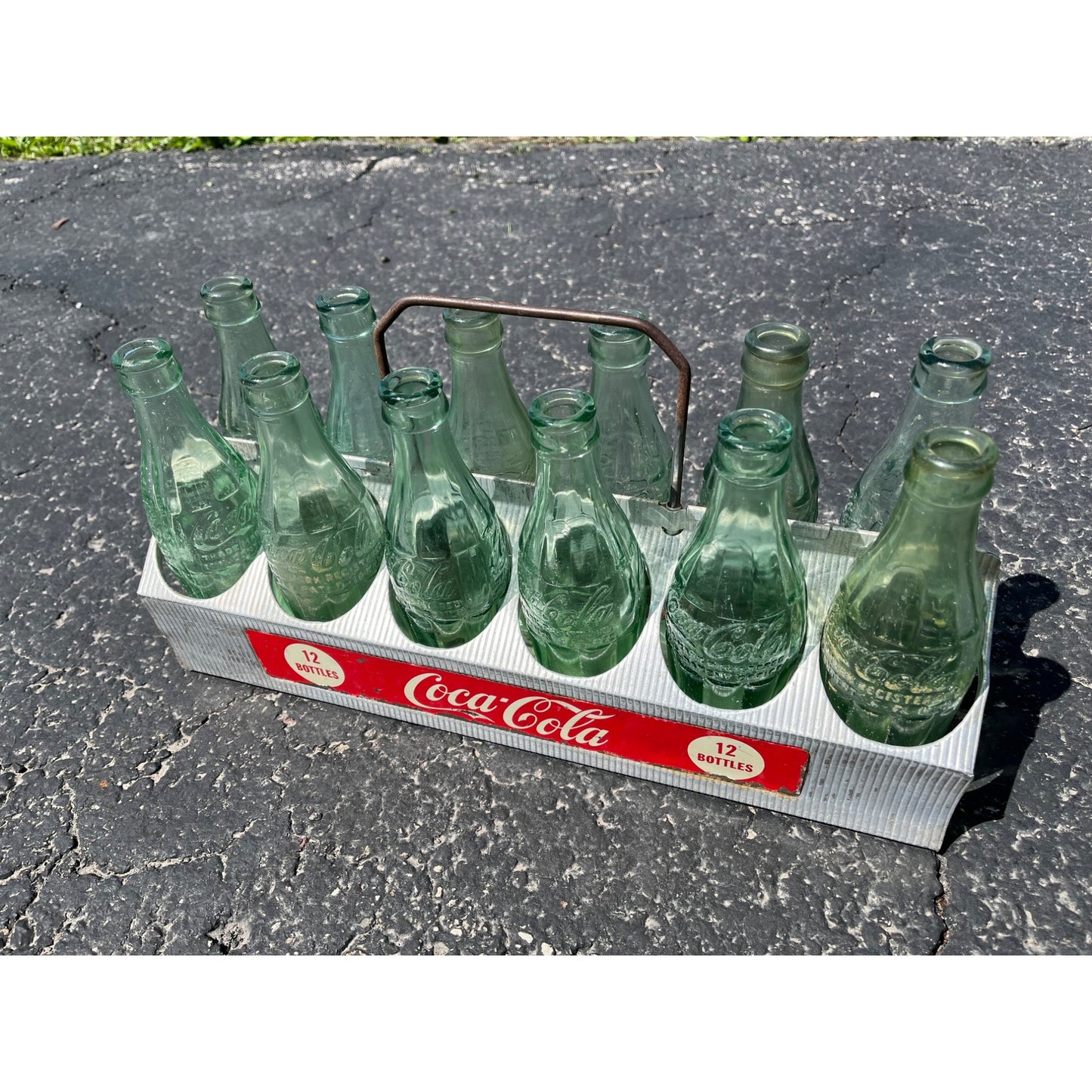 Vintage 1950s Coca-Cola Aluminum 12 Soda Bottle Carrier Advertising