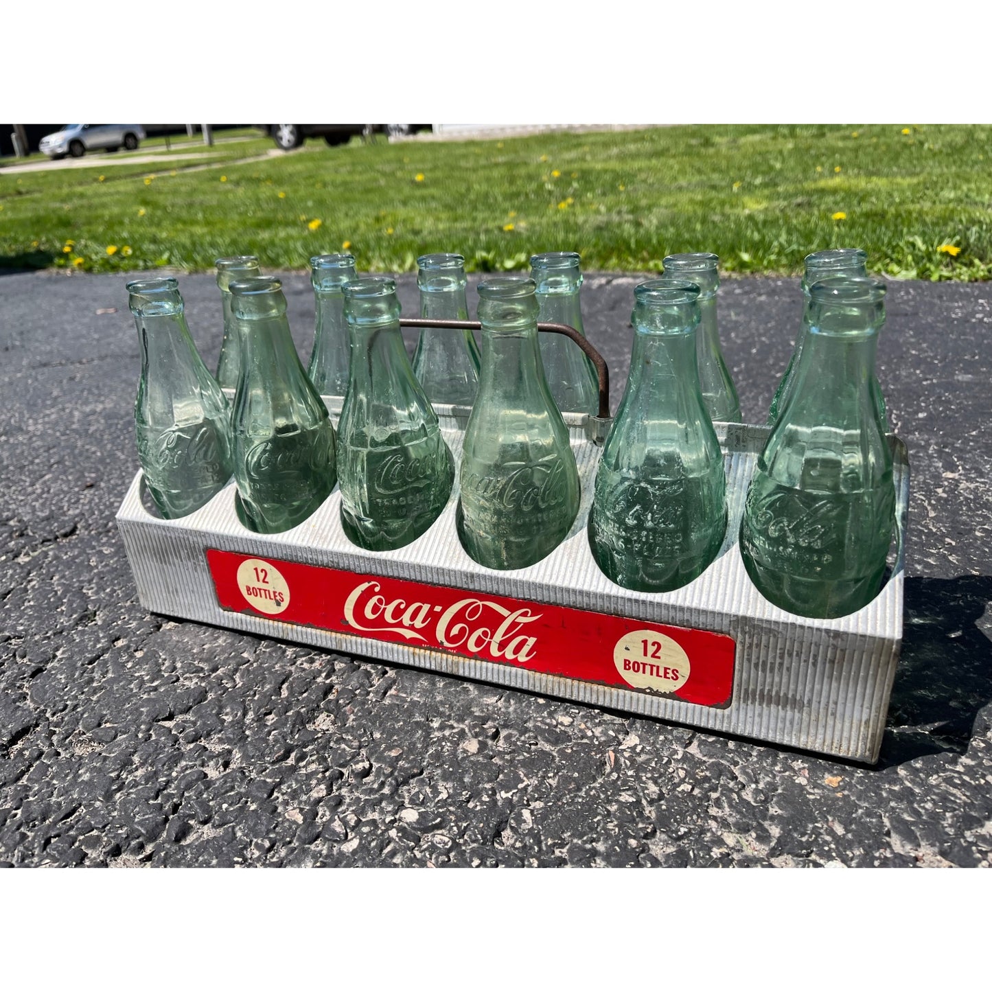 Vintage 1950s Coca-Cola Aluminum 12 Soda Bottle Carrier Advertising