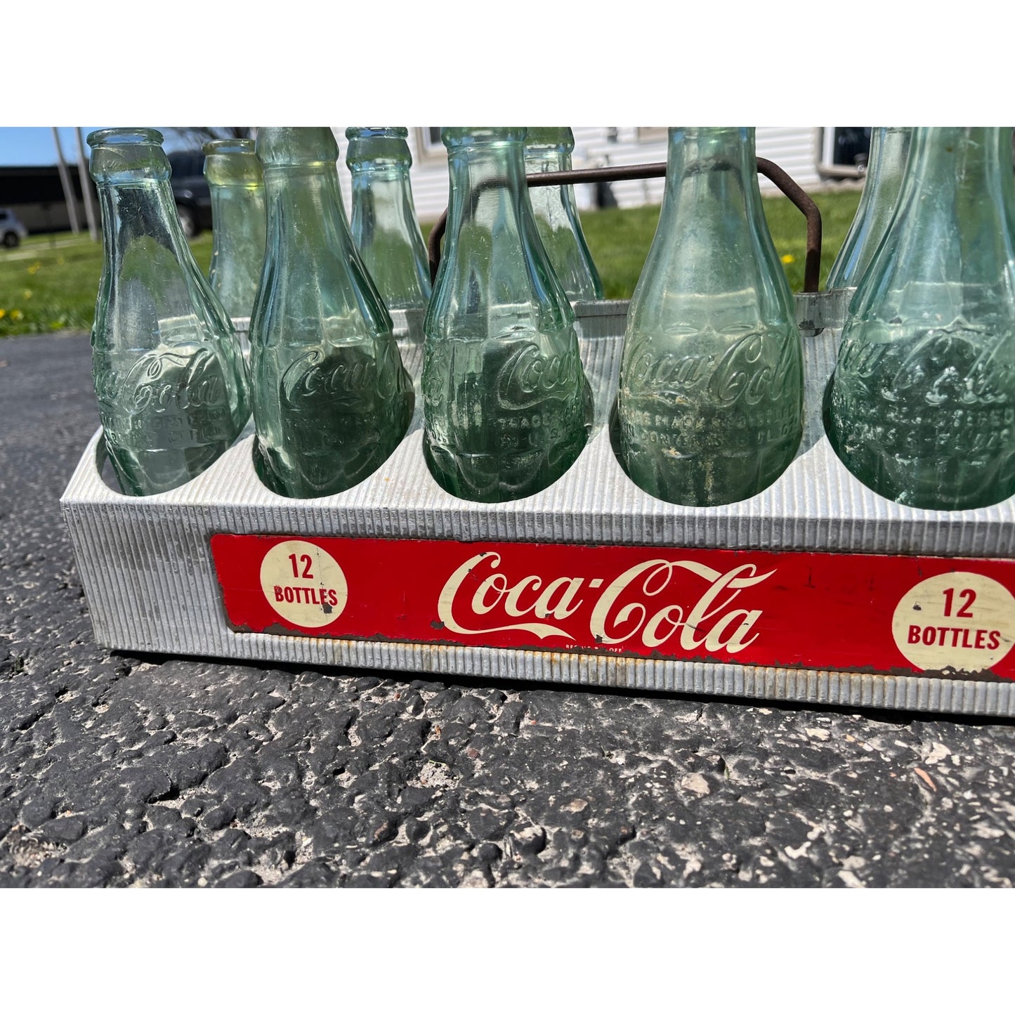 Vintage 1950s Coca-Cola Aluminum 12 Soda Bottle Carrier Advertising