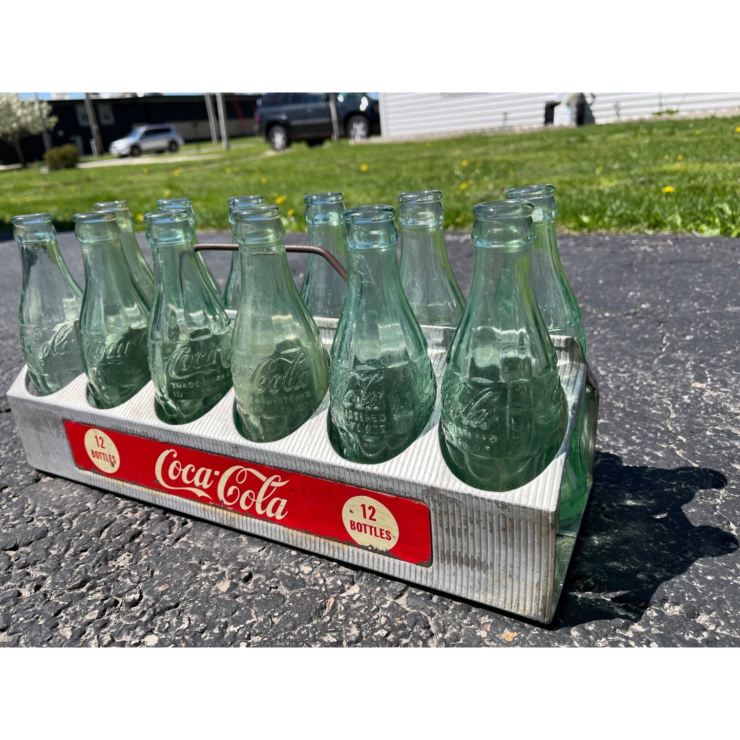 Vintage 1950s Coca-Cola Aluminum 12 Soda Bottle Carrier Advertising