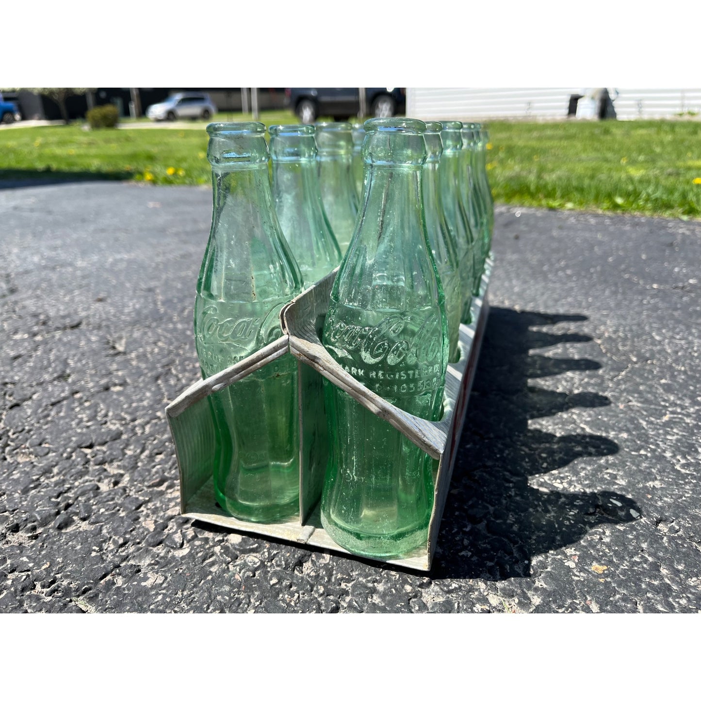 Vintage 1950s Coca-Cola Aluminum 12 Soda Bottle Carrier Advertising