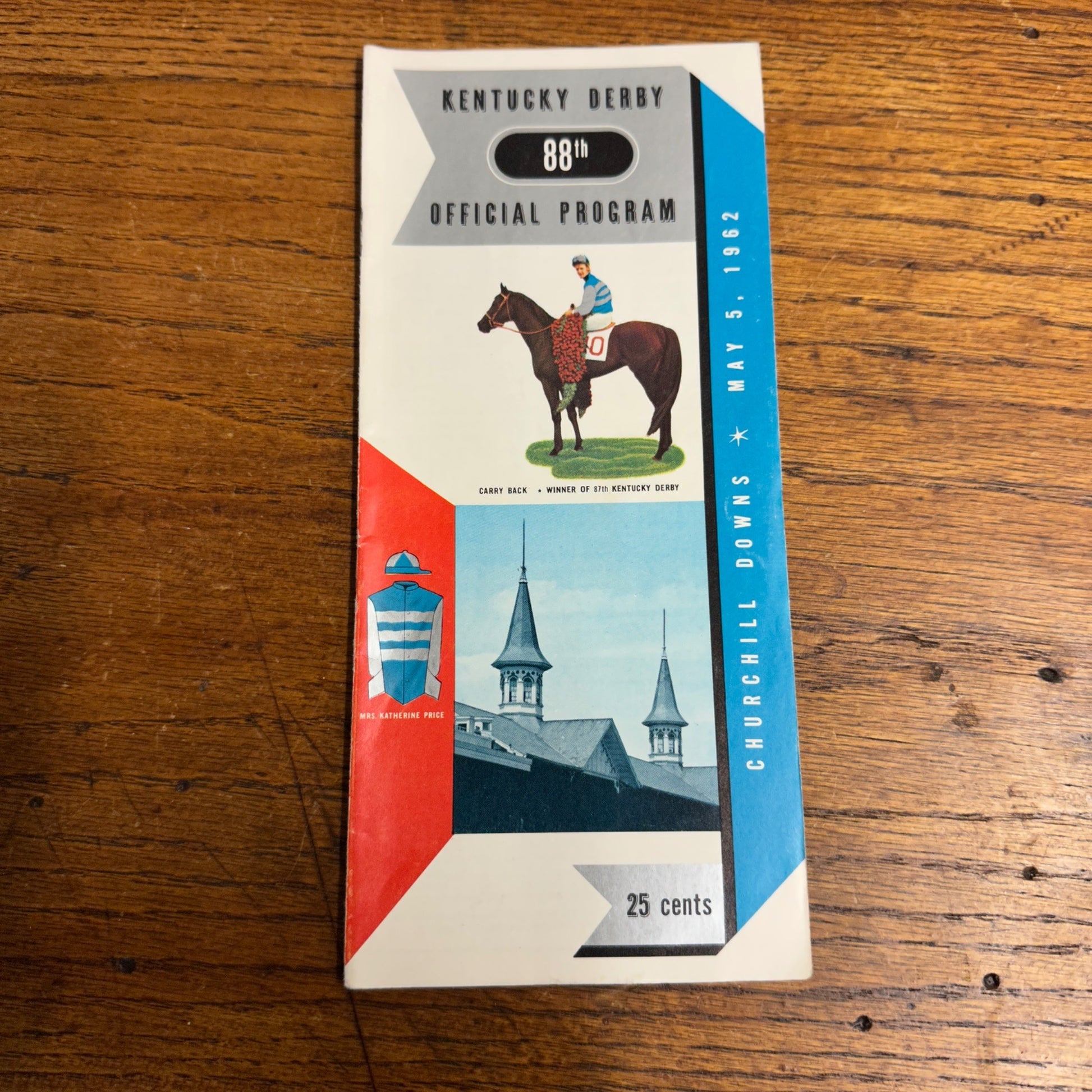 Original 1962 Kentucky Derby Official Program 88th Race Churchill Downs Vintage