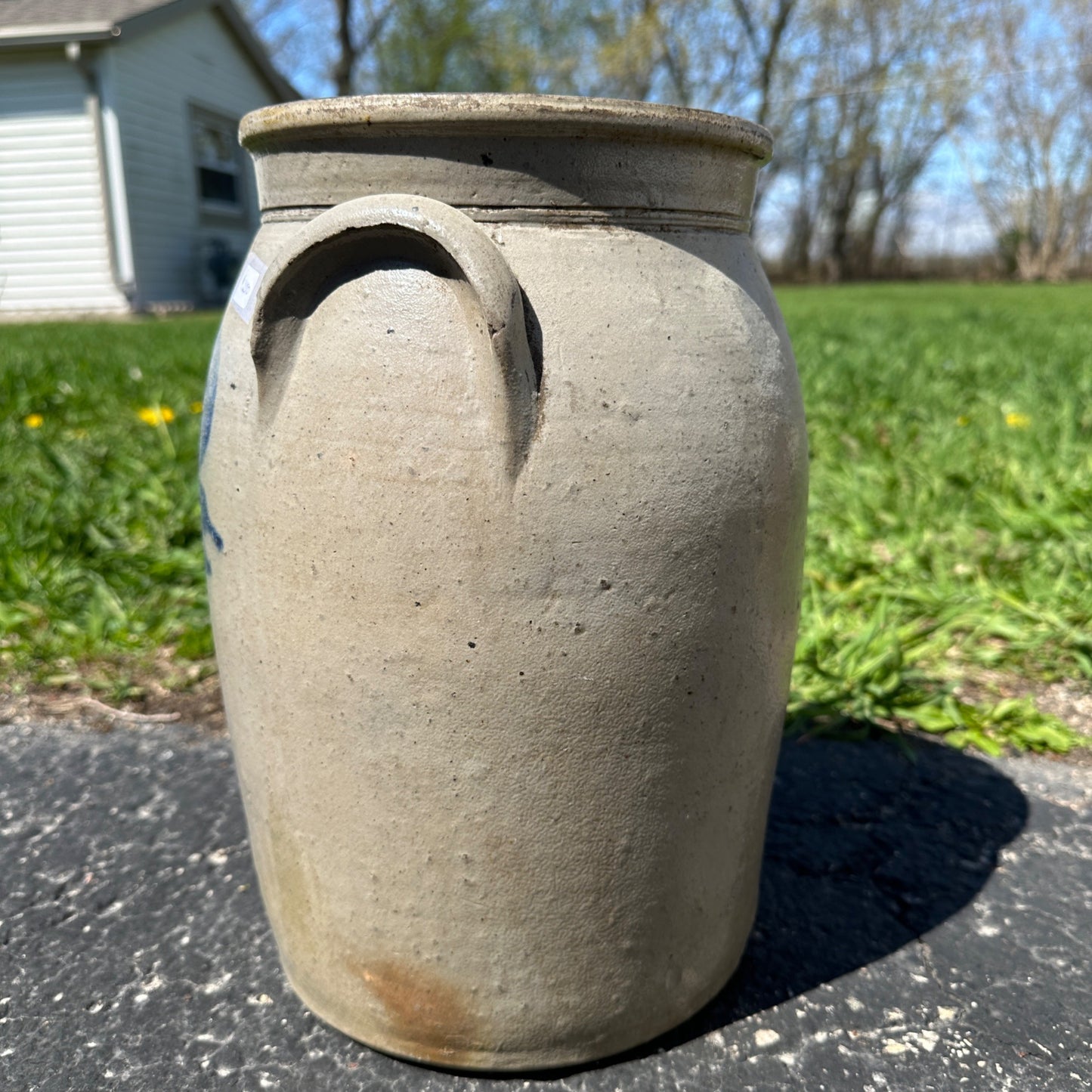 3 Gall Milwaukee Stoneware Co Wisconsin Ornately Decorated Cobalt Crock Churn
