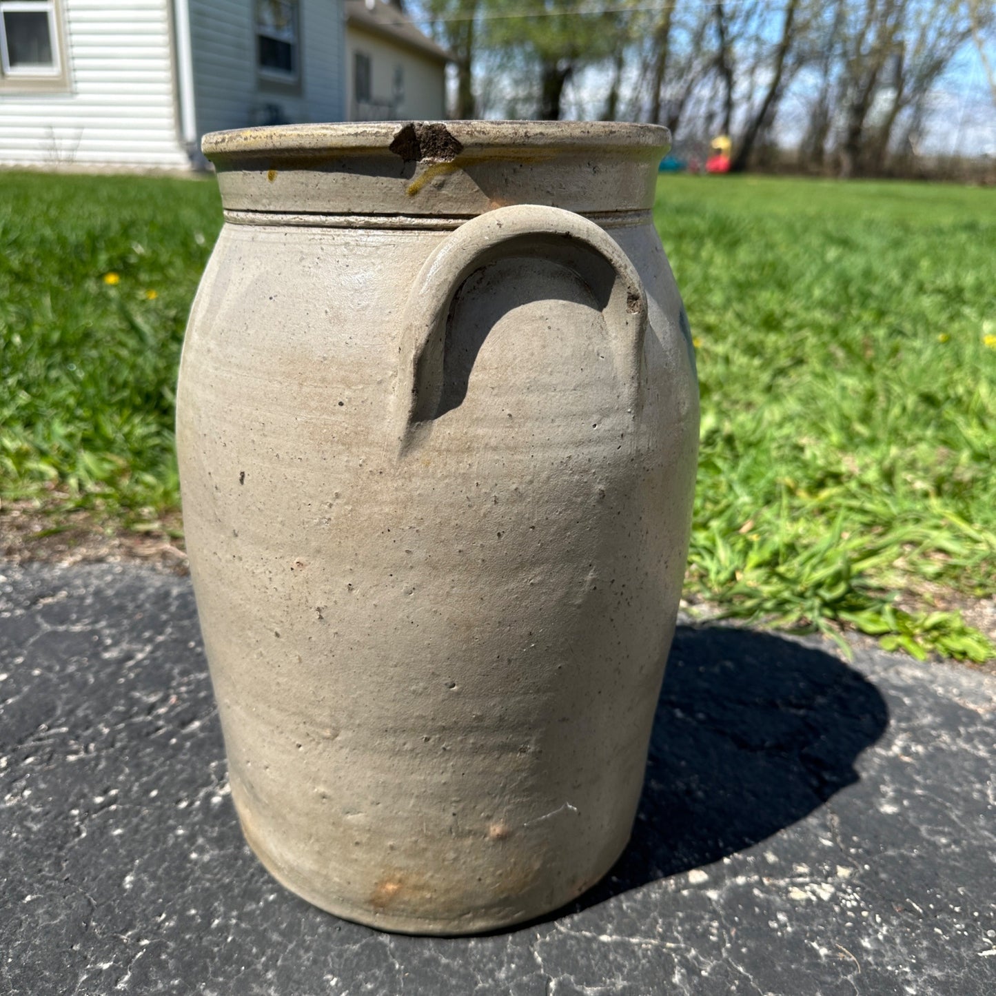 3 Gall Milwaukee Stoneware Co Wisconsin Ornately Decorated Cobalt Crock Churn
