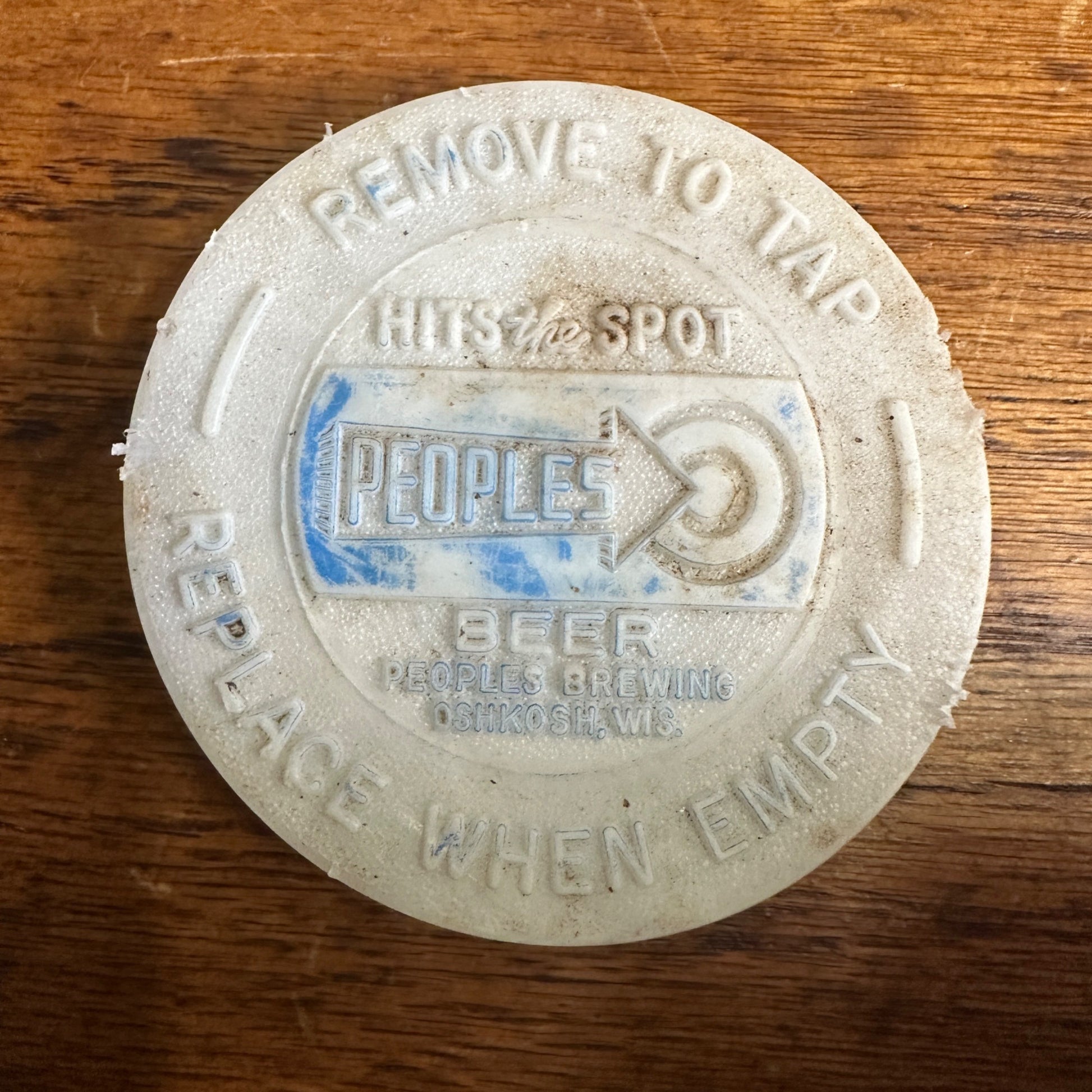 Vintage Peoples Brewing Co. Oshkosh Wis. Keg Beer Tap Cover
