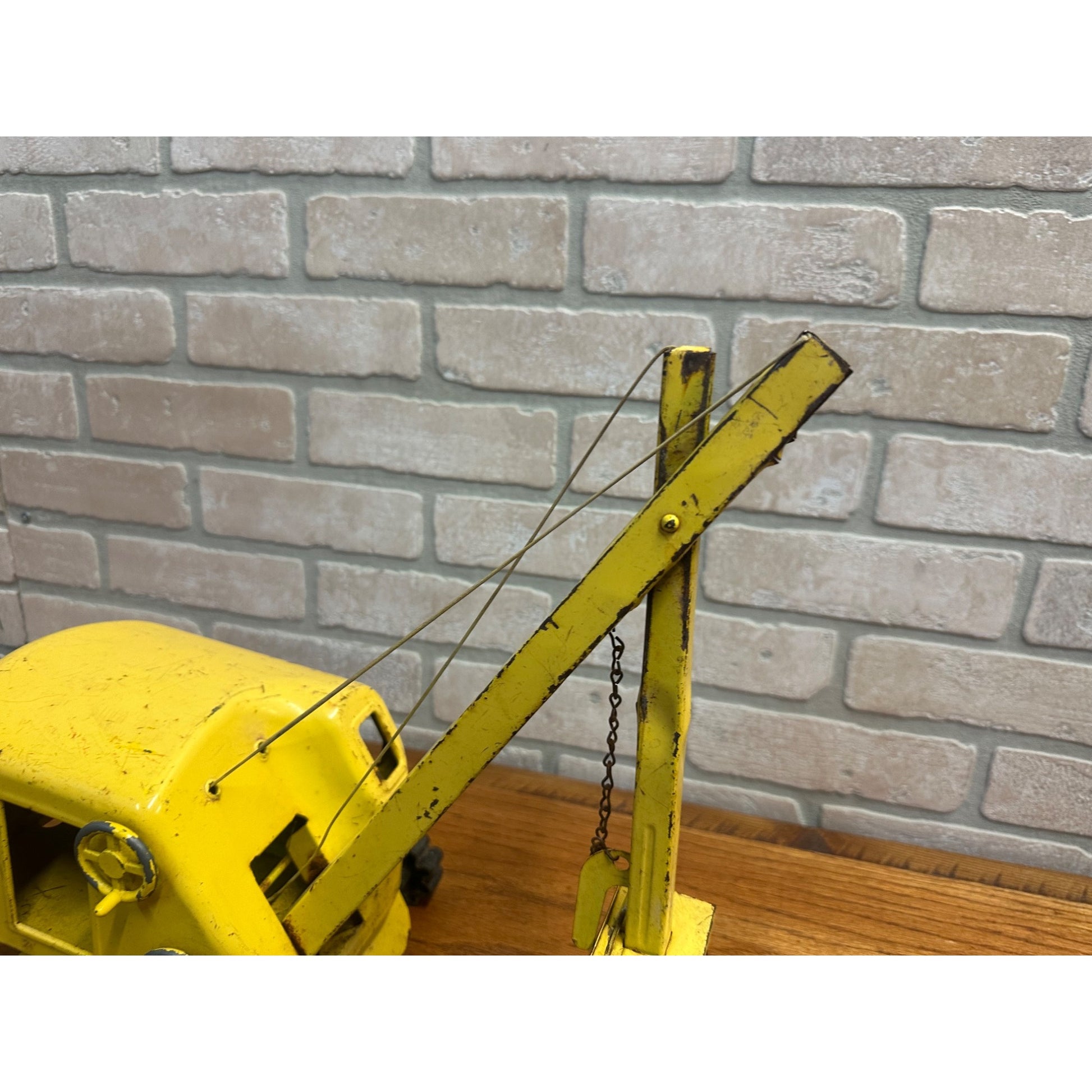Vintage Structo Construction Co. Pressed Steel Crane Steam Shovel | Yellow