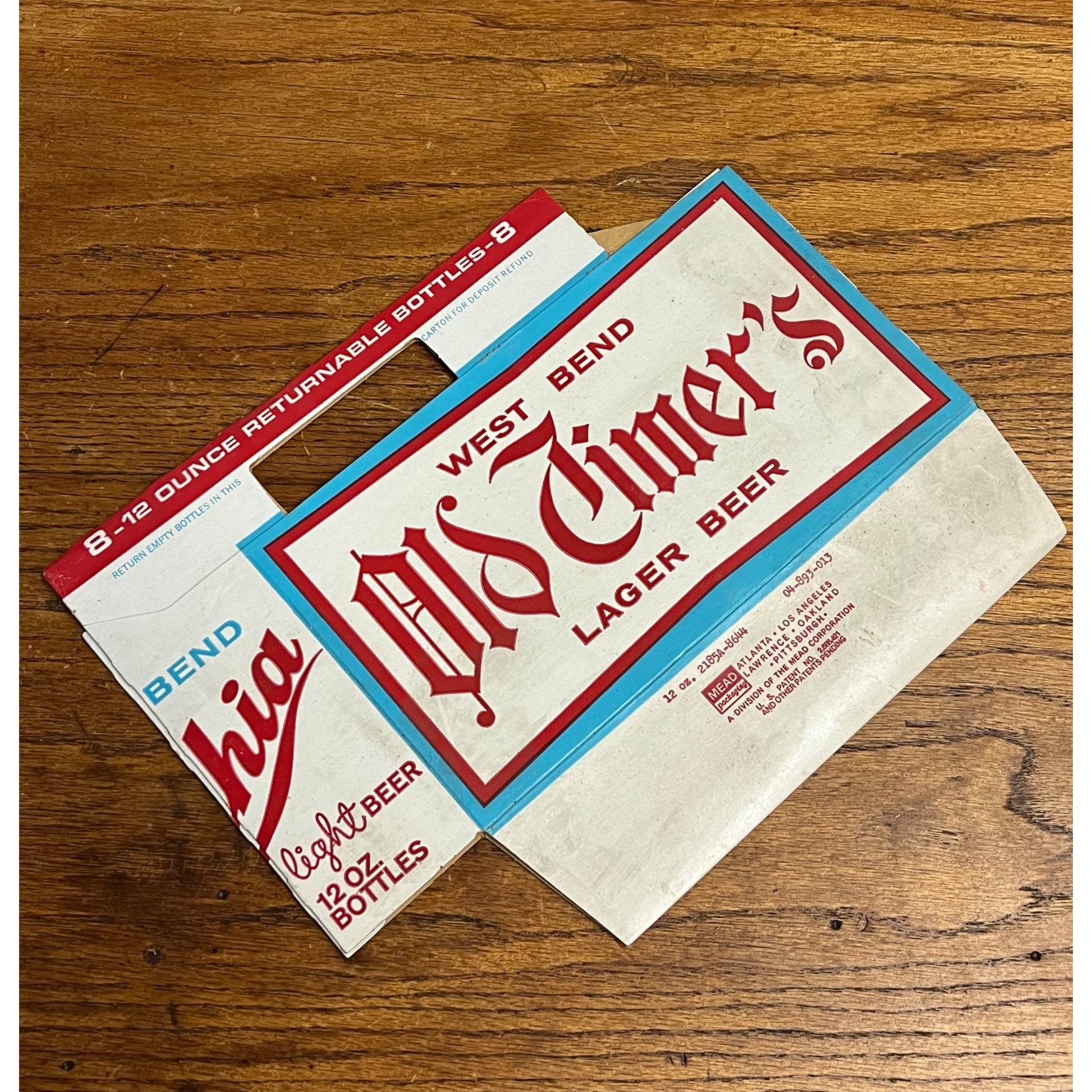 Vintage West Bend Lithia Old Timers beer 8-Pack Carrier for 12oz Bottles