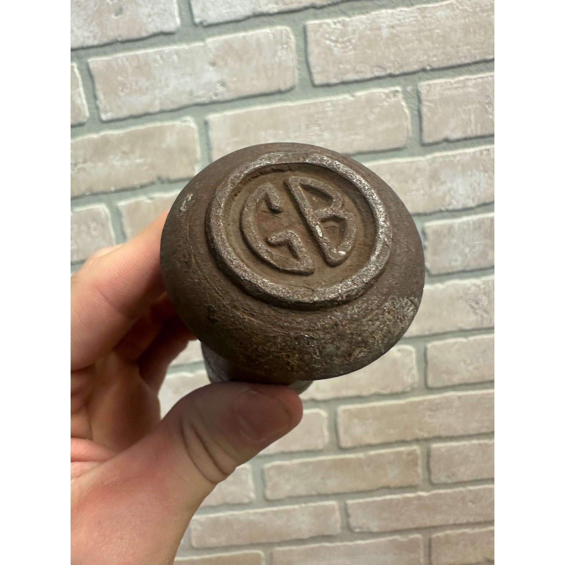 19th Century Great Britain "GB" Train Coupling Pin Cast Iron Railroad Coupler